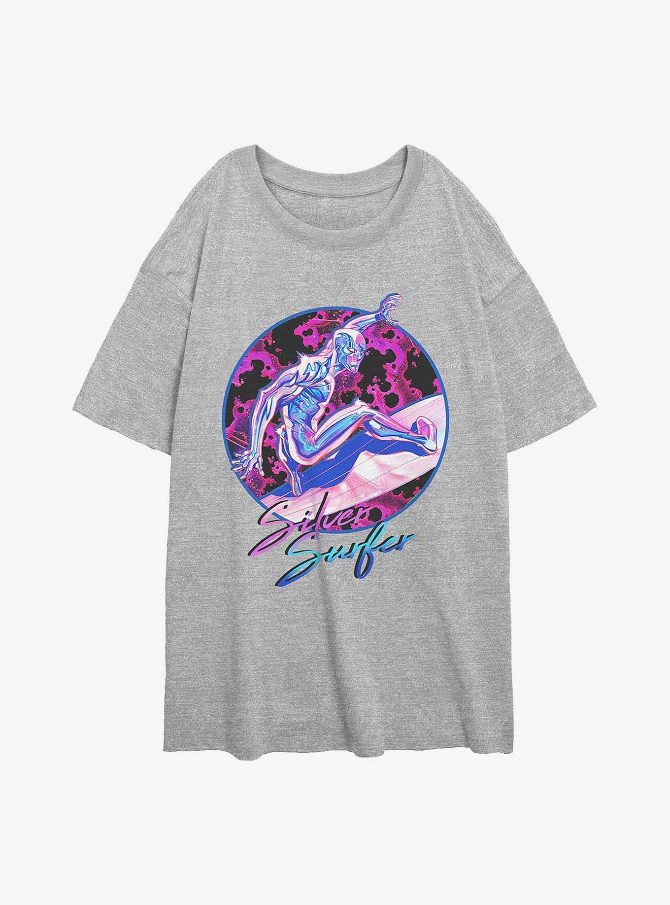 Marvel Fantastic Four Silver Surfer 90s Vibe Girls Oversized T-Shirt, ATH HTR, hi-res