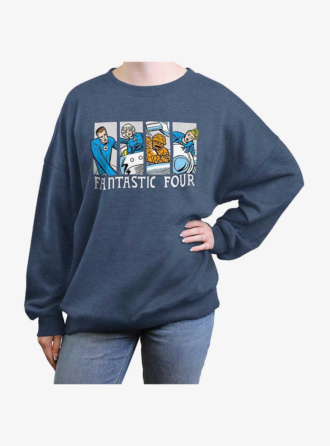Marvel Fantastic Four Fantastic Comic Girls Oversized Sweatshirt, BLUEHTR, hi-res