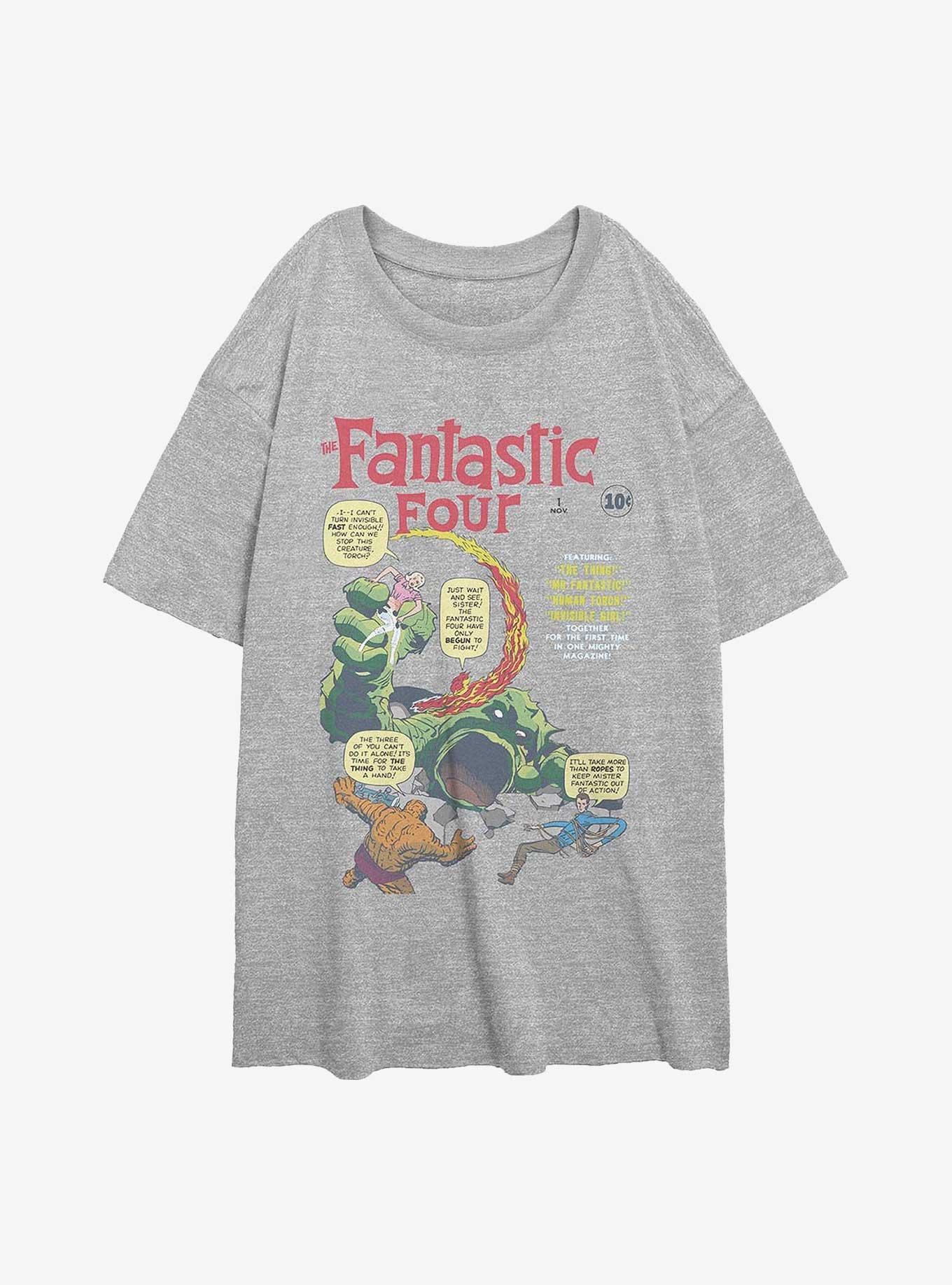 Marvel Fantastic Four Original Four Girls Oversized T-Shirt, ATH HTR, hi-res