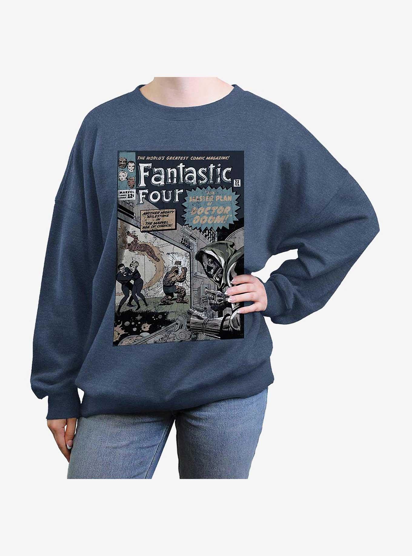 Marvel Fantastic Four Master Plan Girls Oversized Sweatshirt, BLUEHTR, hi-res