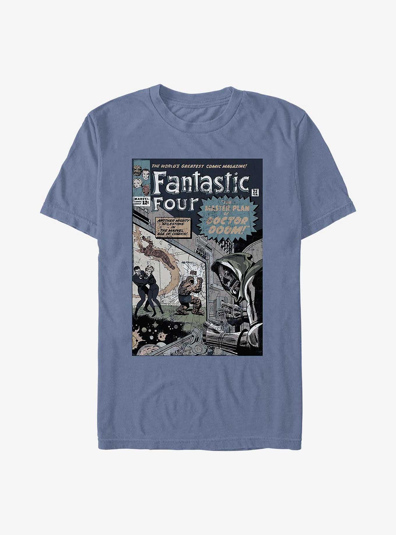 Marvel Fantastic Four Master Plan Garment Dye T-Shirt, BLUEJEAN, hi-res