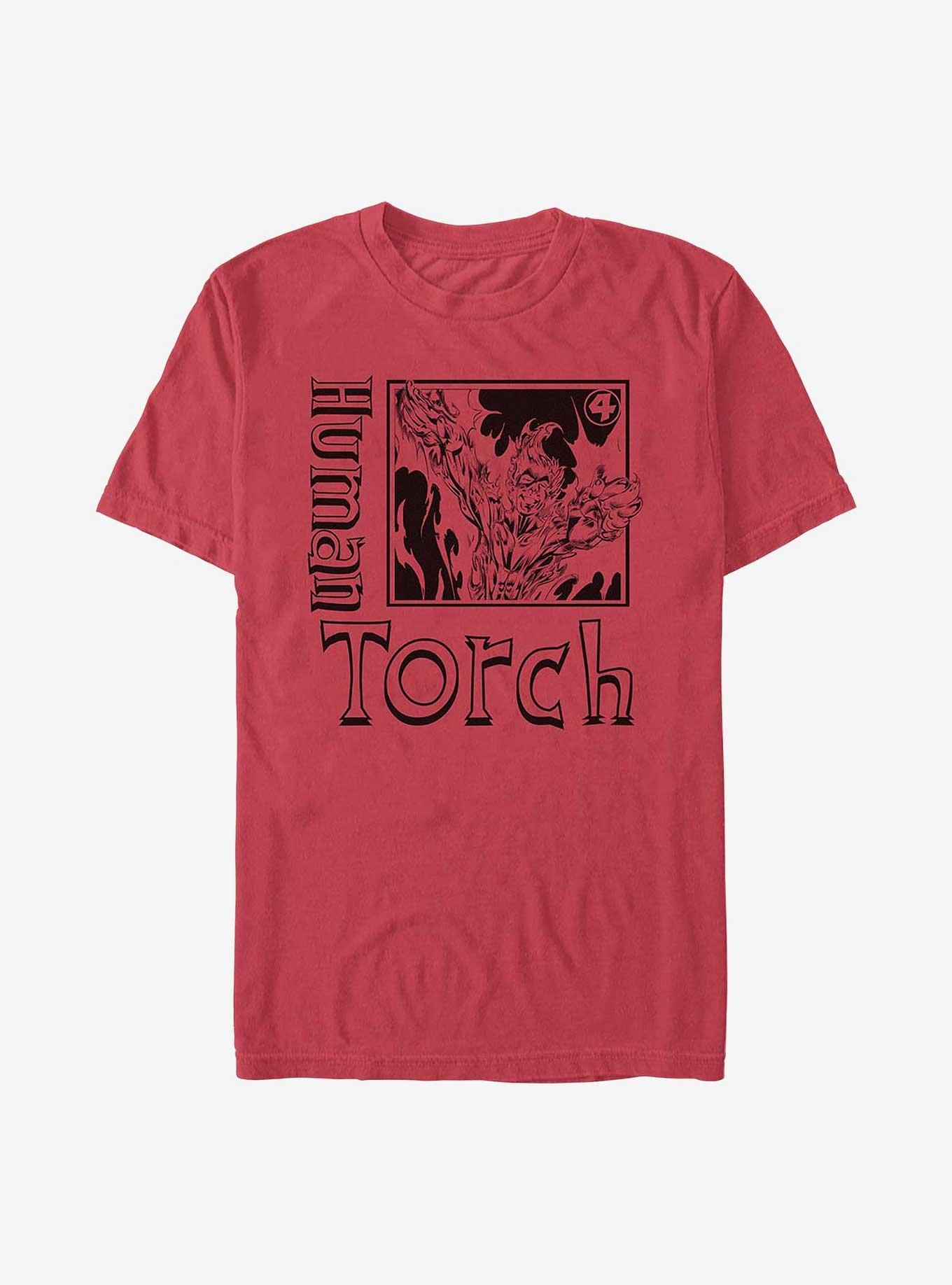 Marvel Fantastic Four Torch Pose Garment Dye T-Shirt, CHILI, hi-res