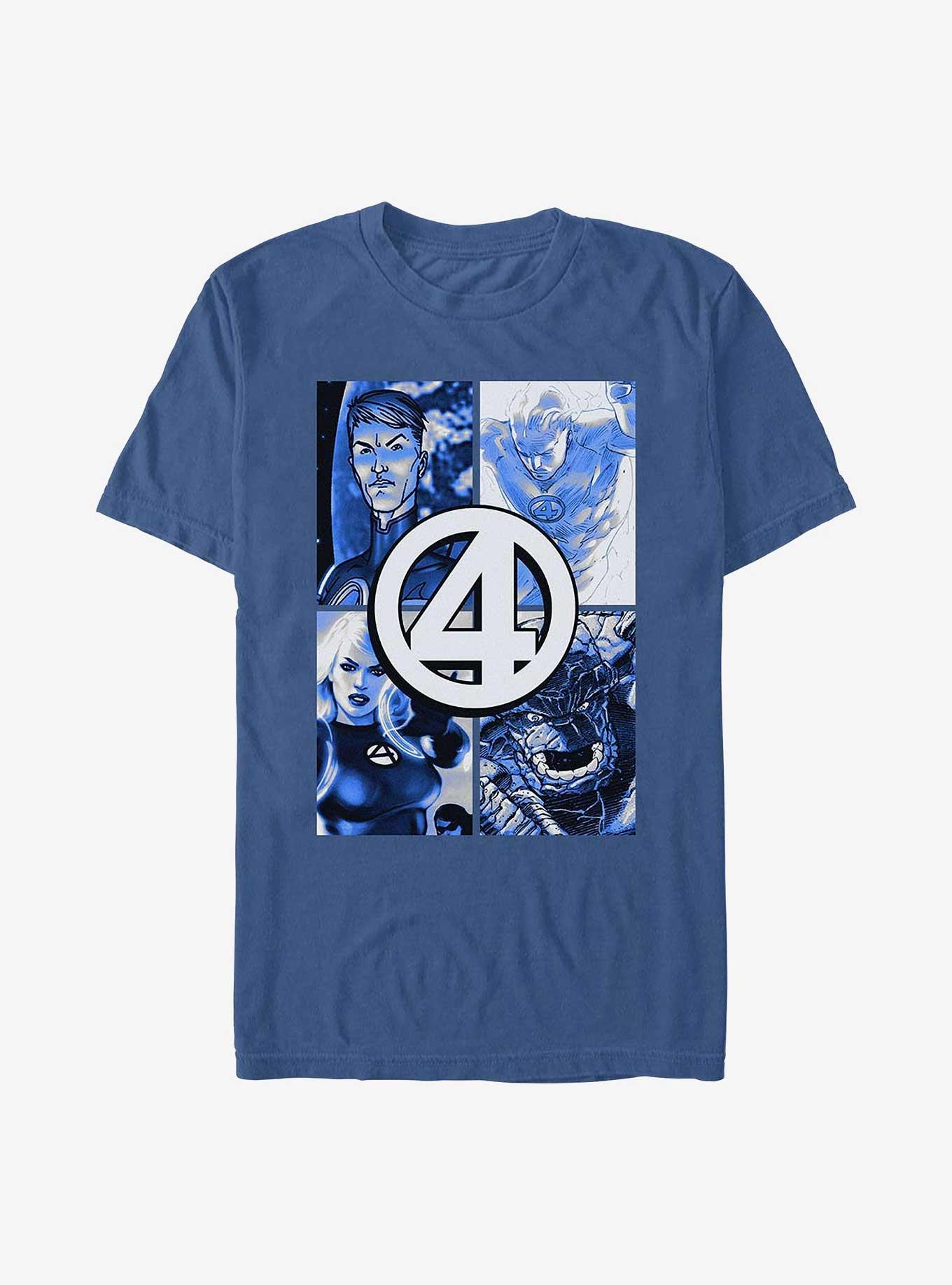 Marvel Fantastic Four Straight Boxes Garment Dye T-Shirt, CHINABLUE, hi-res