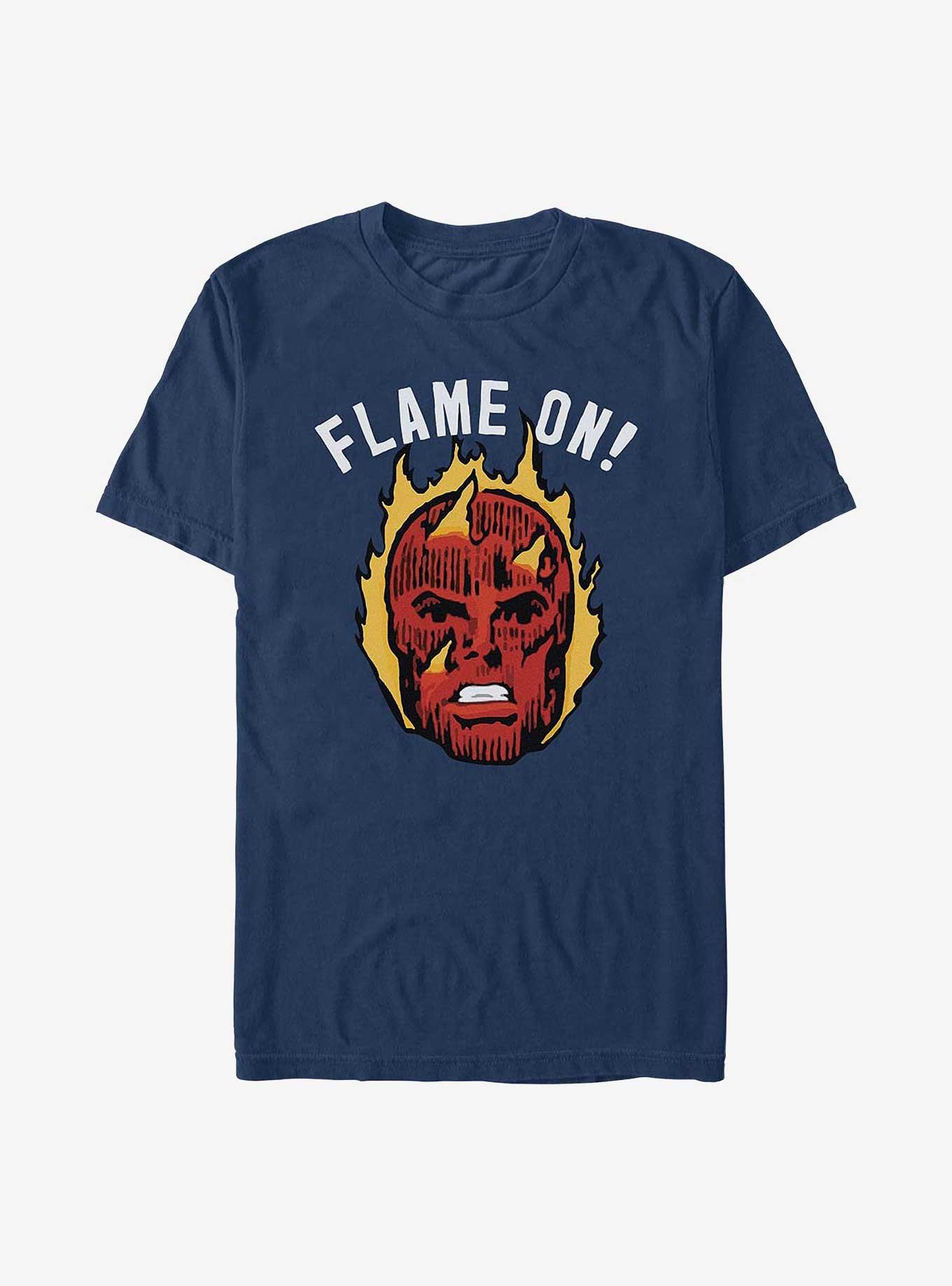 Marvel Fantastic Four Flame On Garment Dye T-Shirt, TRUENAVY, hi-res