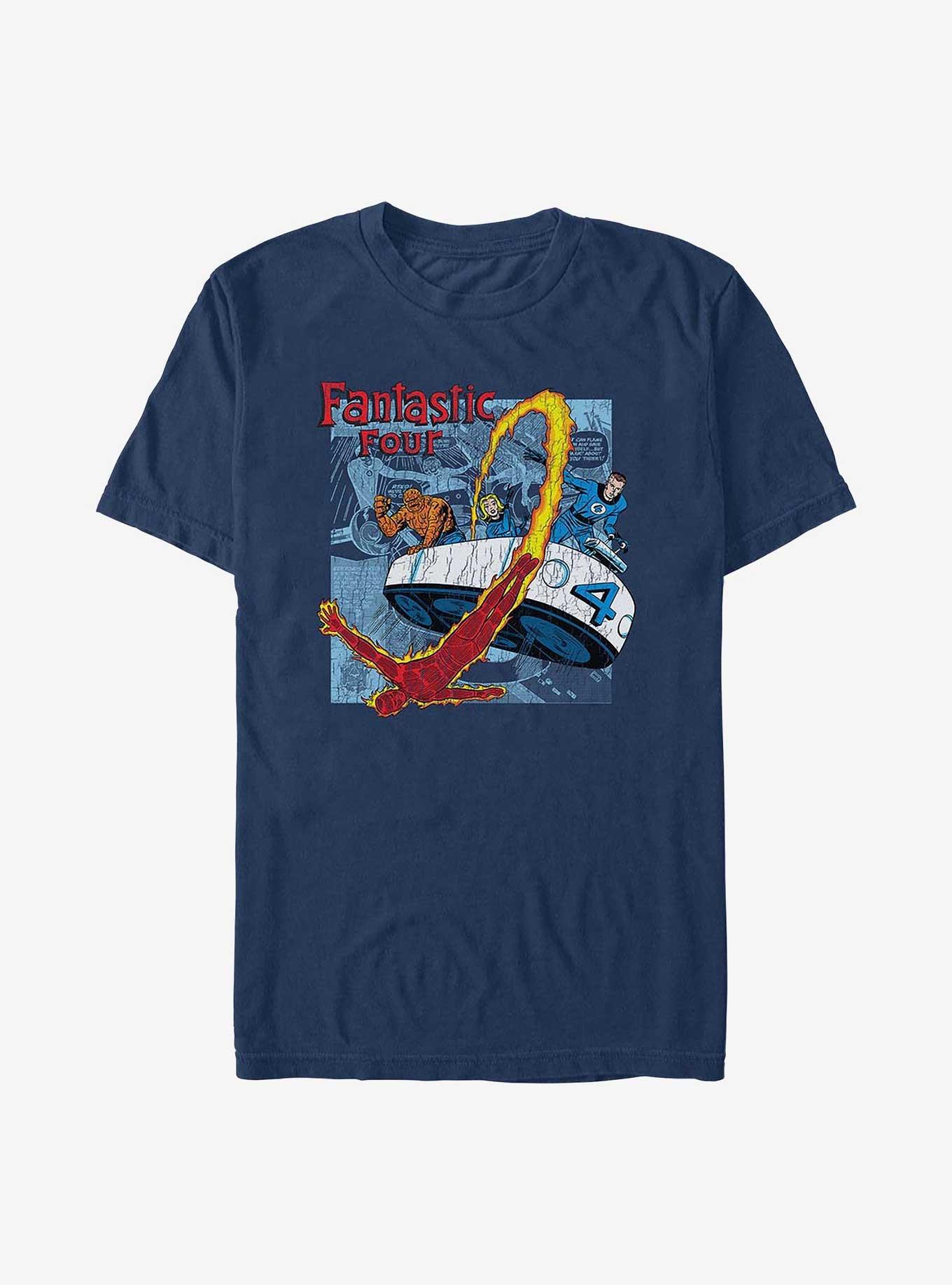 Marvel Fantastic Four Comic Garment Dye T-Shirt, TRUENAVY, hi-res
