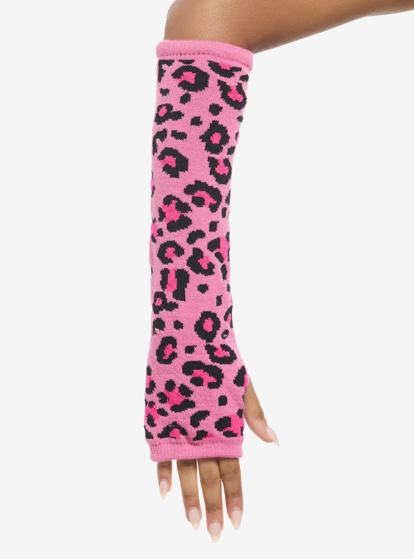 Pink Leopard Arm Warmers, , hi-res