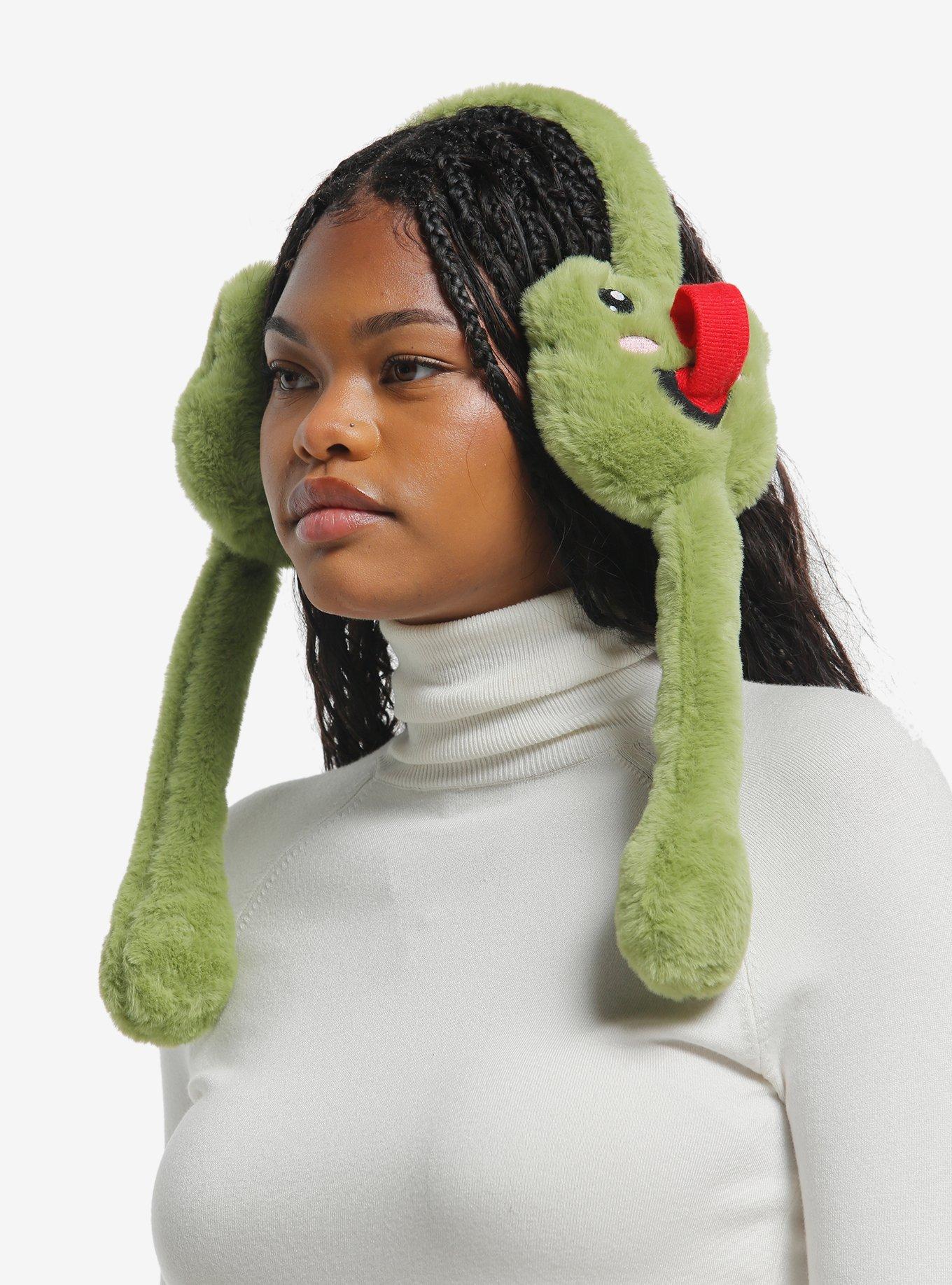Frog Plush Earmuffs With Moveable Tongue, , hi-res