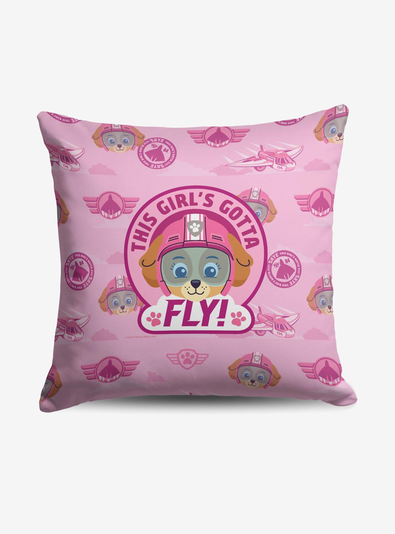 Paw Patrol Skye Badge Pattern Throw Pillow, , hi-res