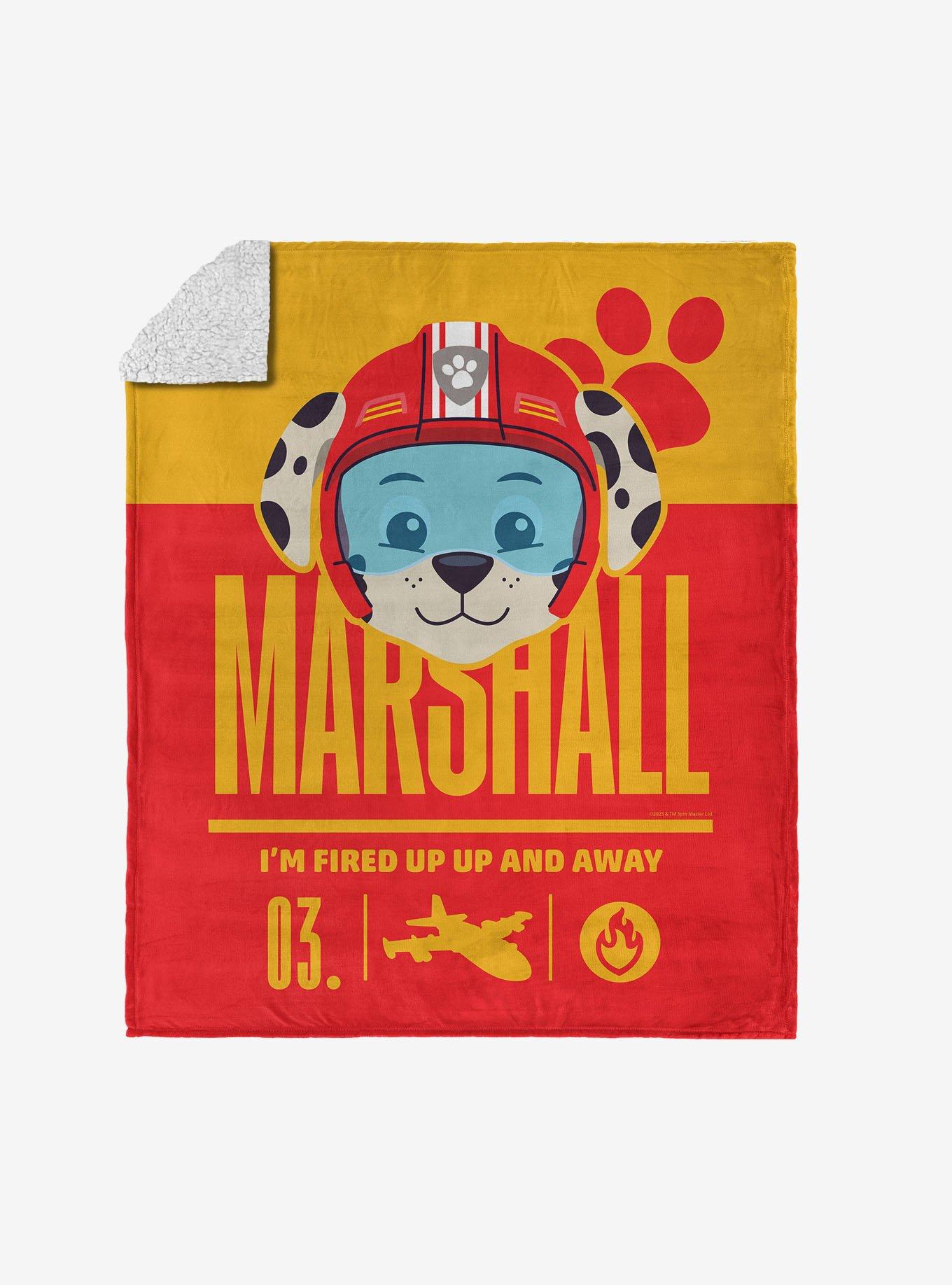 Paw Patrol Marshall Fired Up Silk Touch Sherpa Throw Blanket, , hi-res