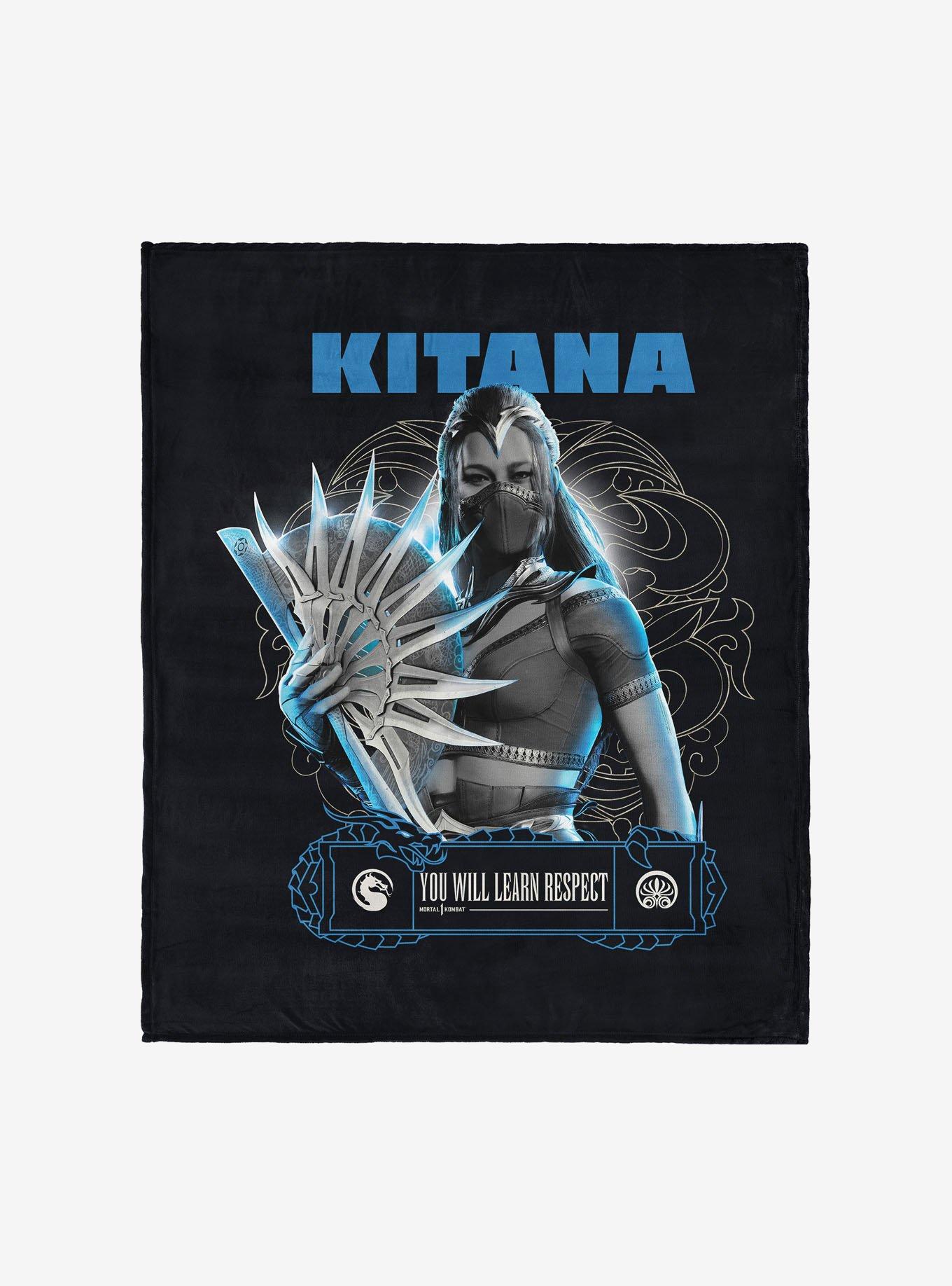 Mortal Kombat Kitana Learn Respect Silk Touch Throw Blanket, , hi-res