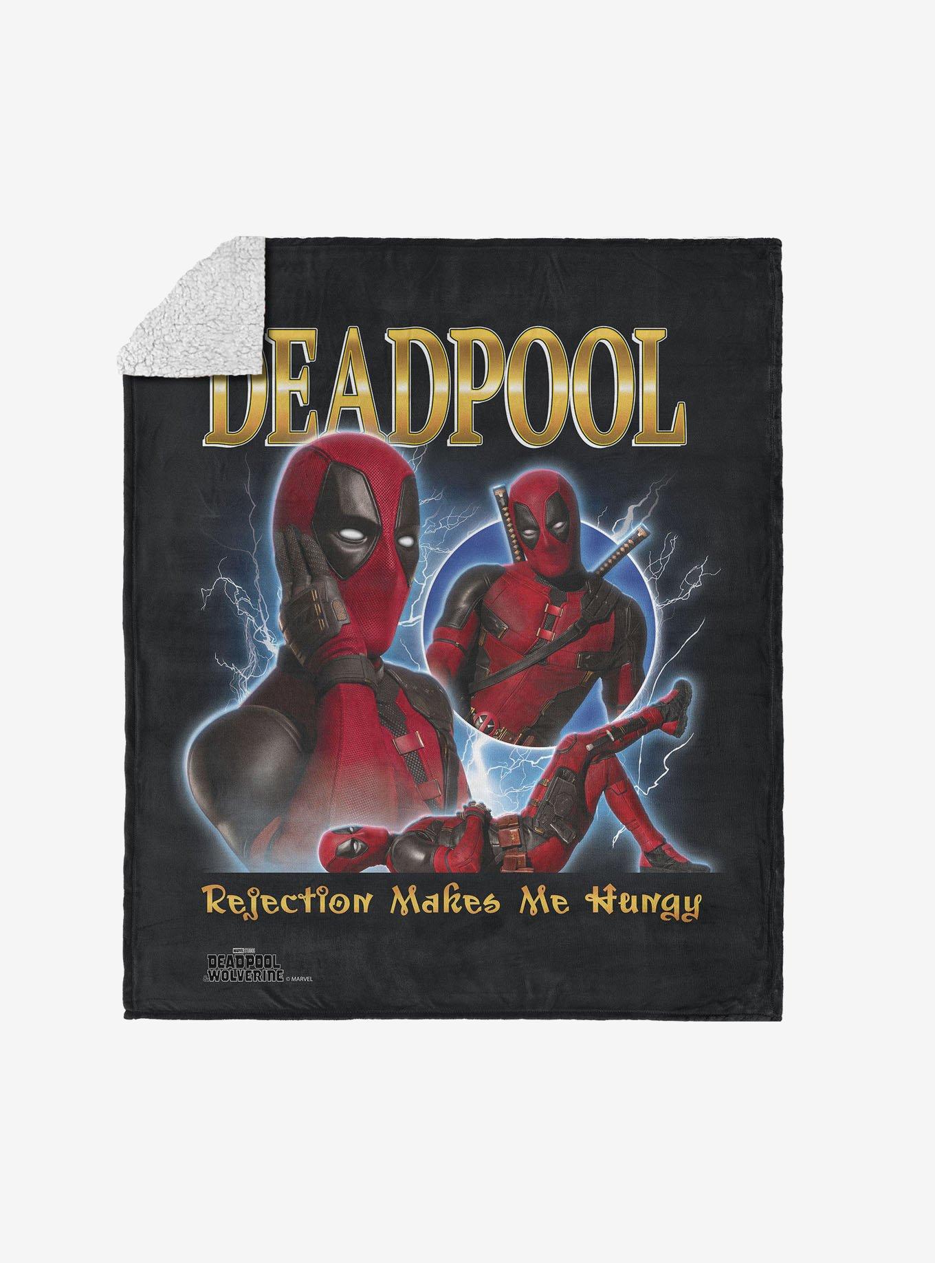 Marvel Deadpool 3 Makes Me Hungry Silk Touch Sherpa Throw Blanket, , hi-res