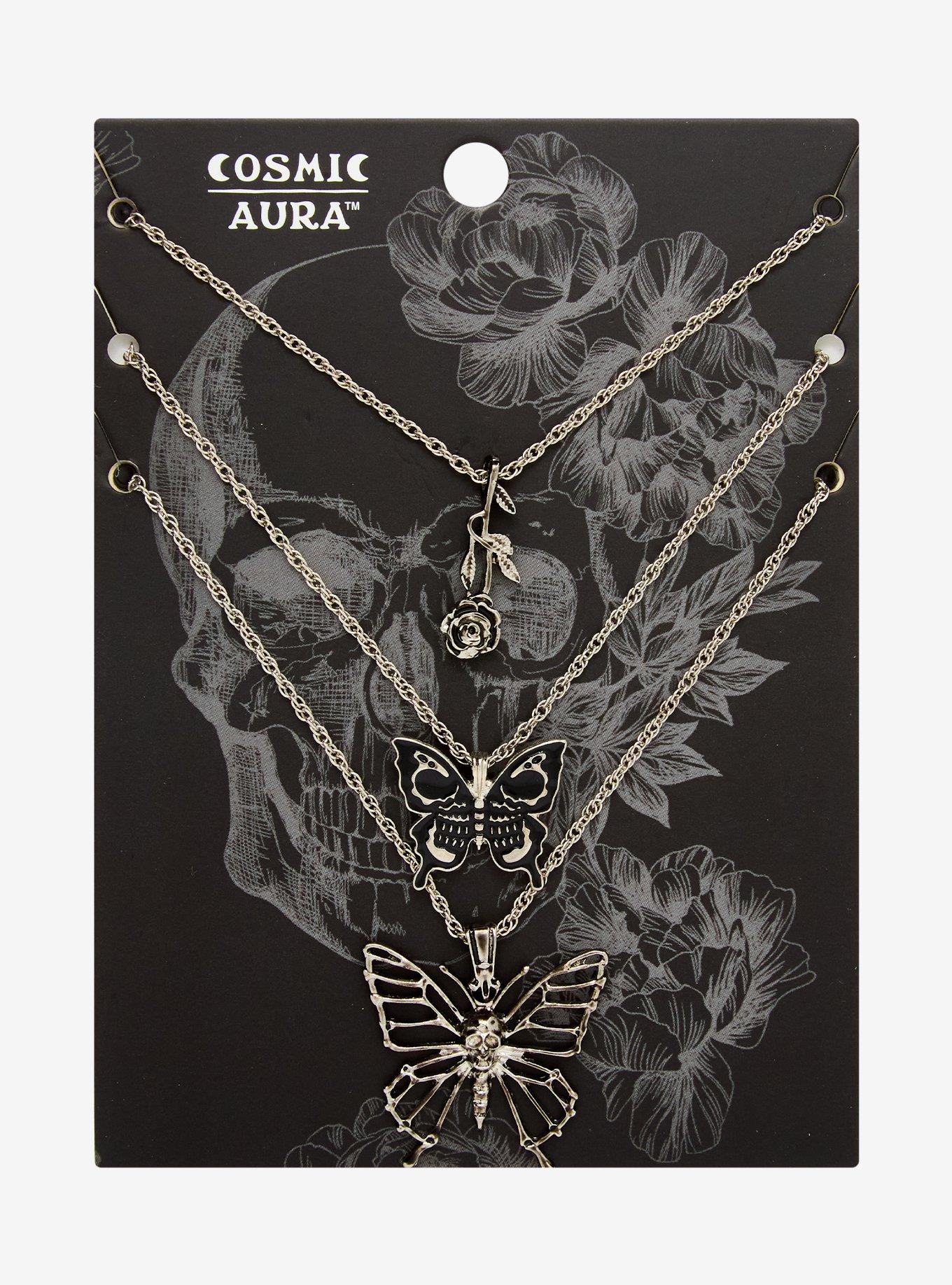 Cosmic Aura Butterfly Rose Necklace Set, , hi-res