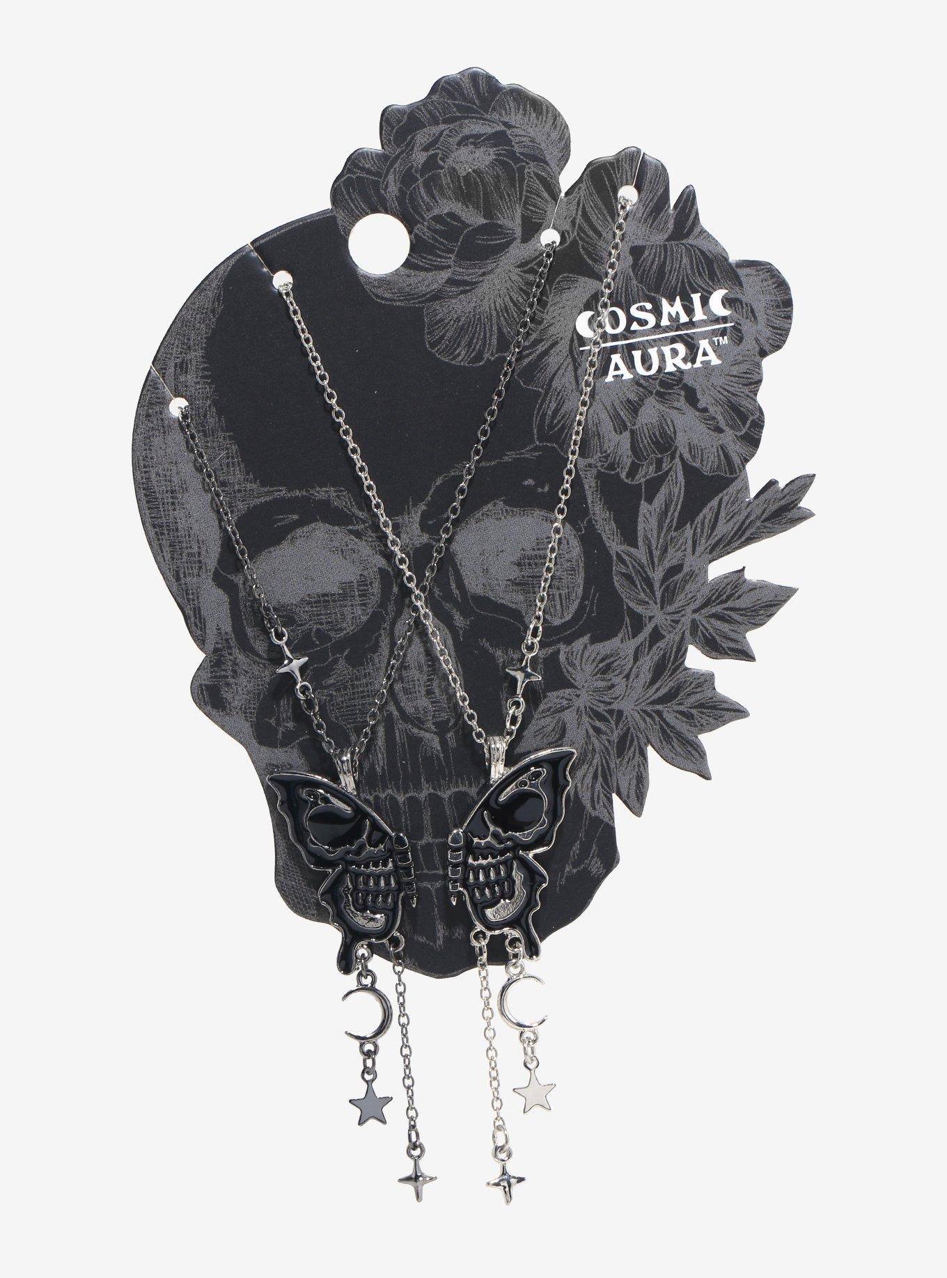 Cosmic Aura Skeleton Butterfly Wing Best Friend Necklace Set, , hi-res