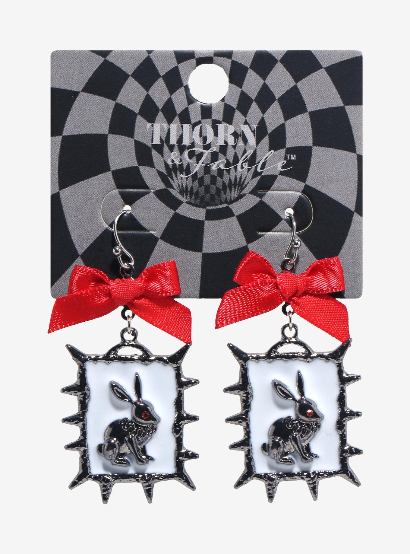 Thorn & Fable Rabbit Spike Frame Earrings, , hi-res