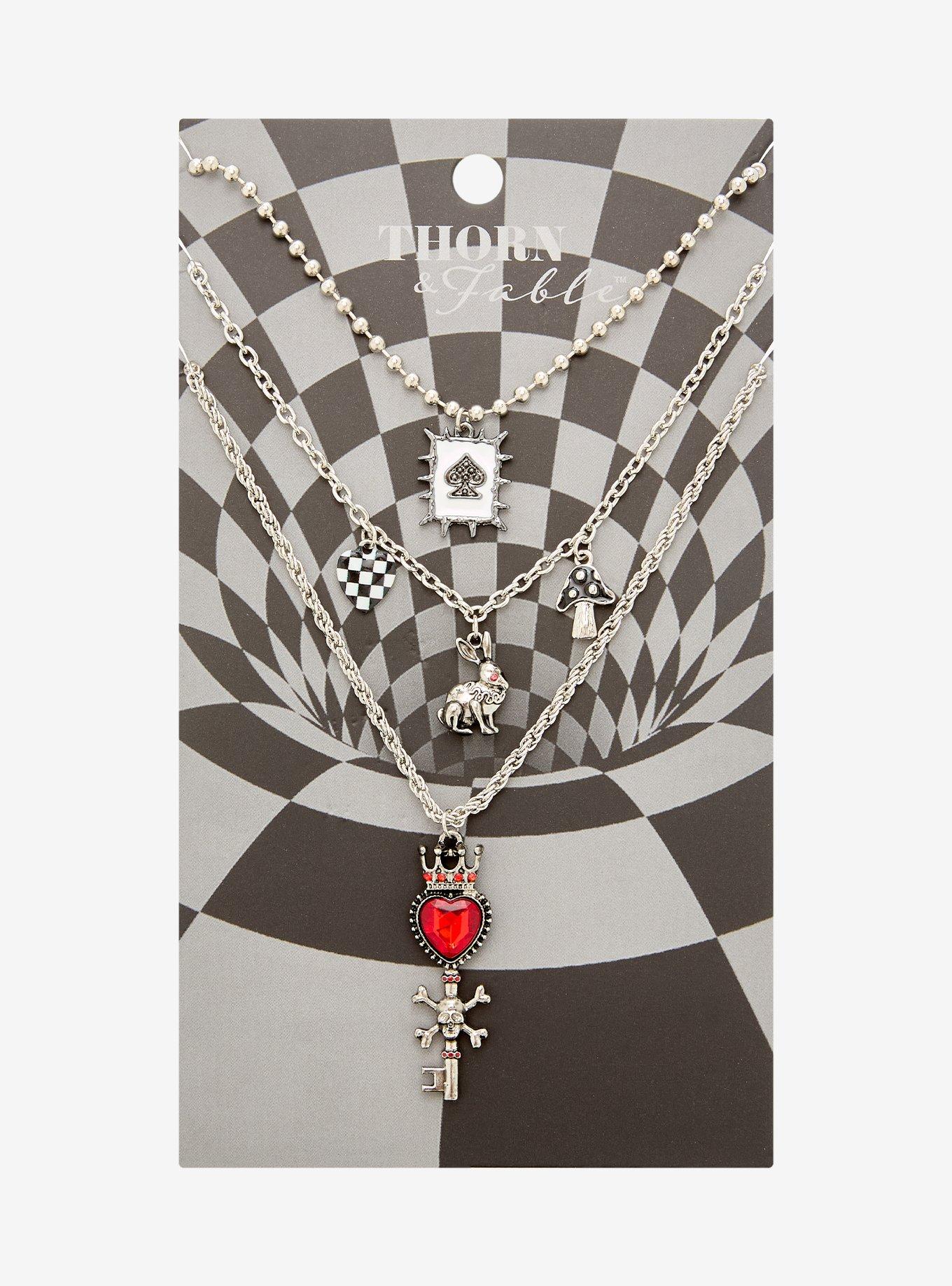 Thorn & Fable Mad Tea Party Skeleton Key Necklace Set, , hi-res