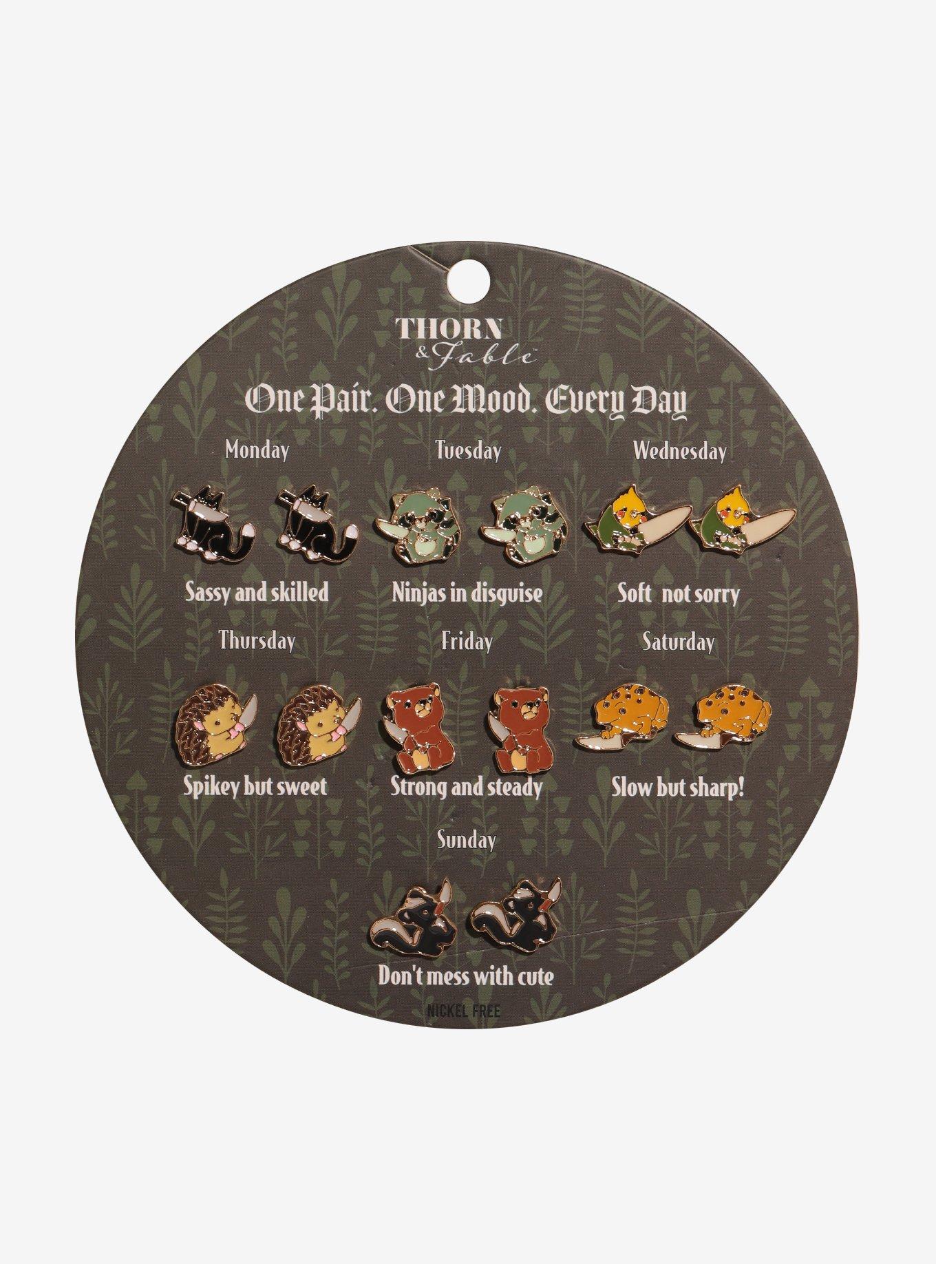 Thorn & Fable Critter & Knife Earring Set, , hi-res