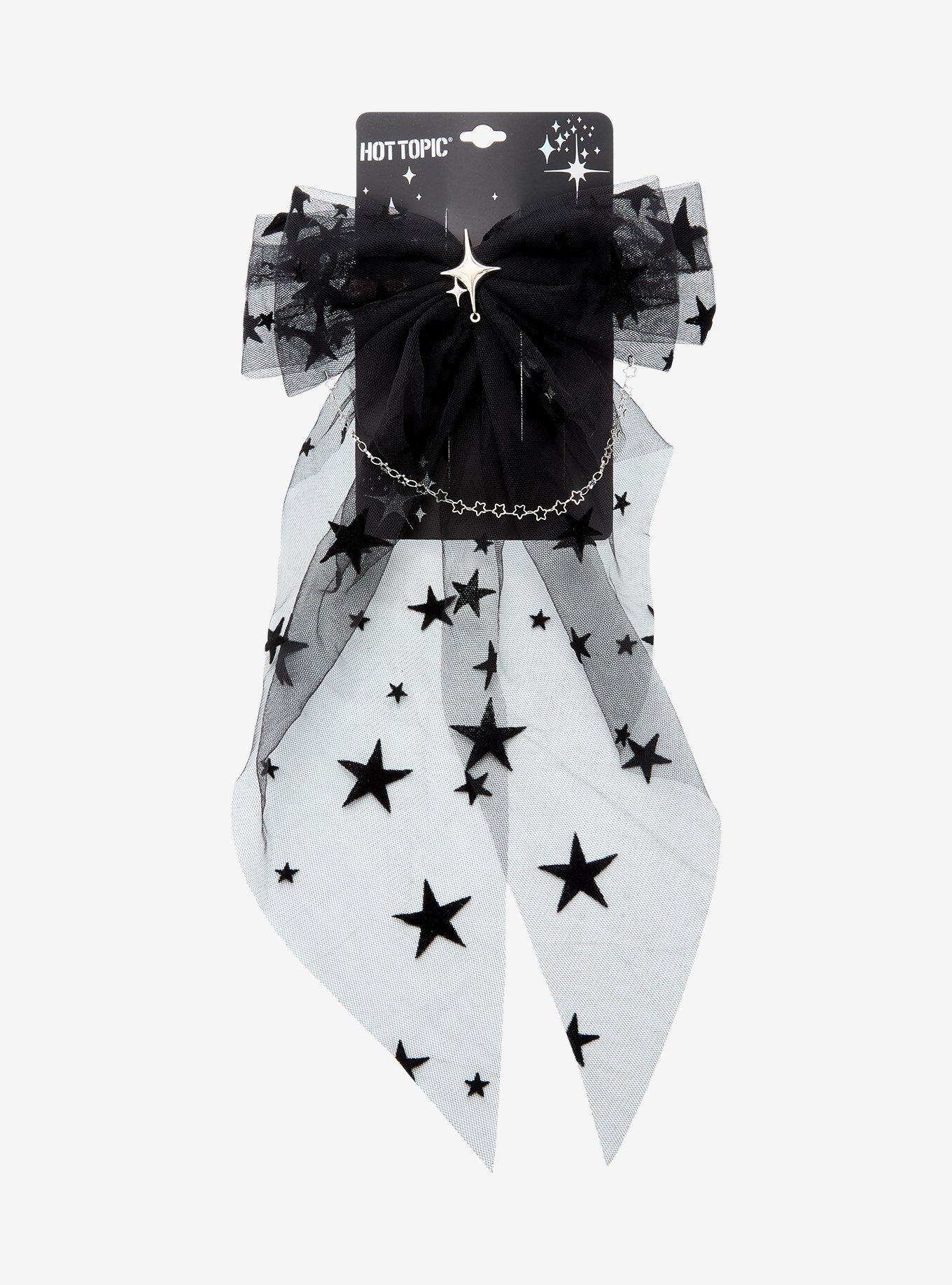 Star Mesh Chain Hair Bow, , hi-res