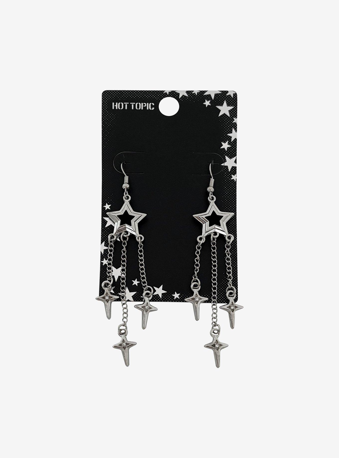 Star Cluster Chain Drop Earrings, , hi-res