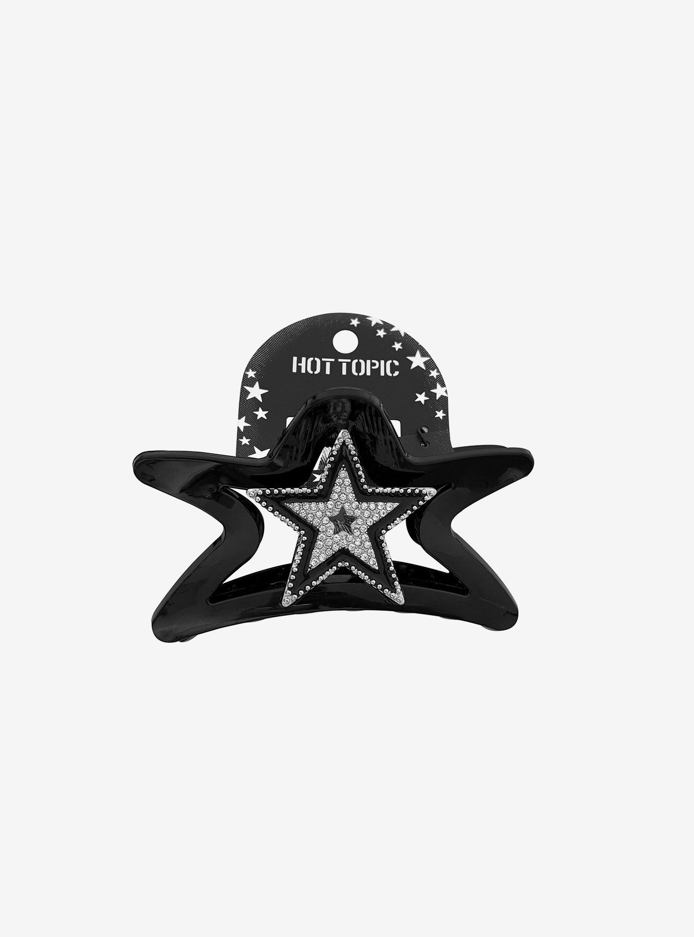 Rhinestone Black Star Claw Hair Clip, , hi-res