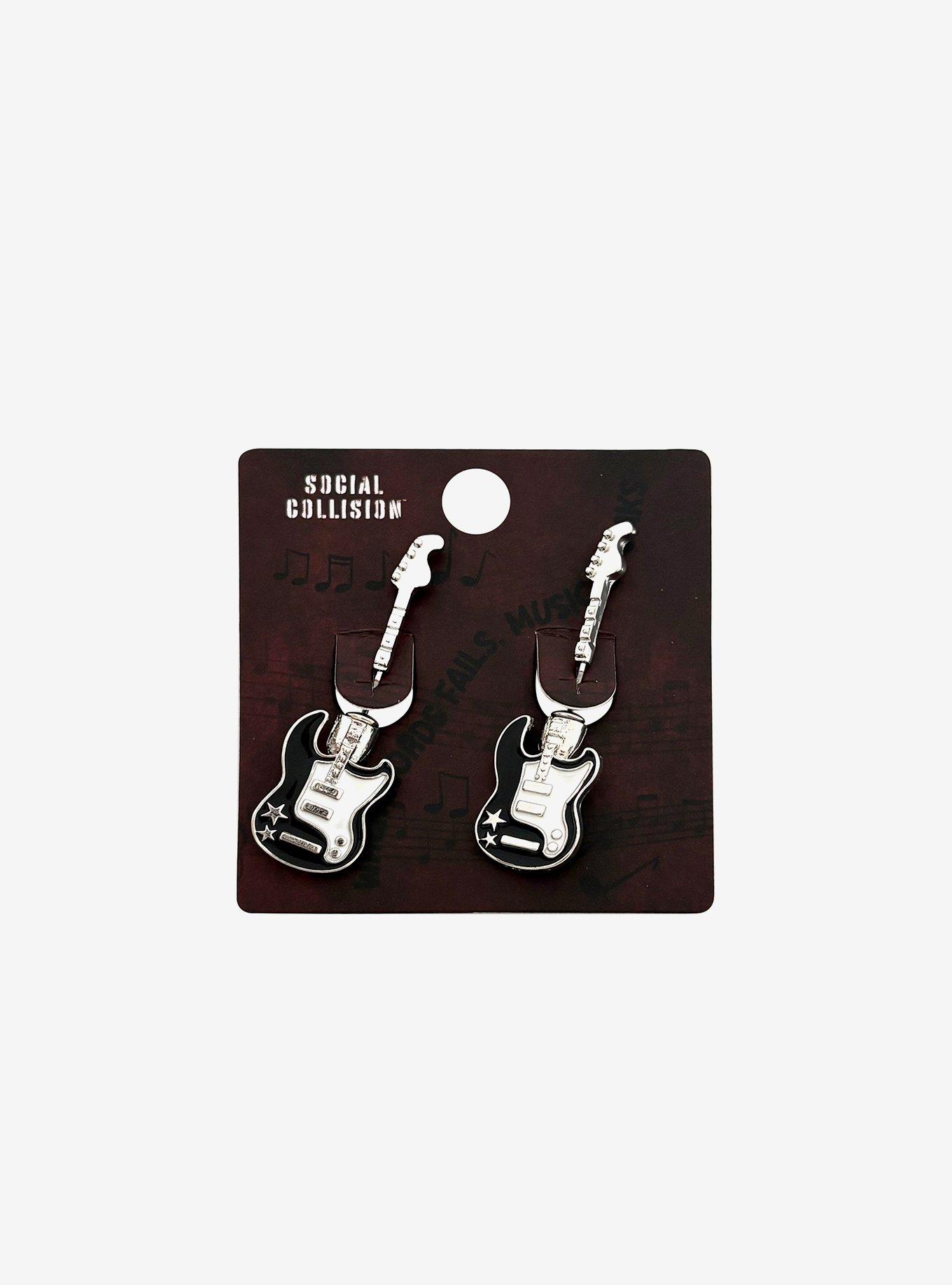 Social Collision Electric Guitar Front/Back Earrings, , hi-res