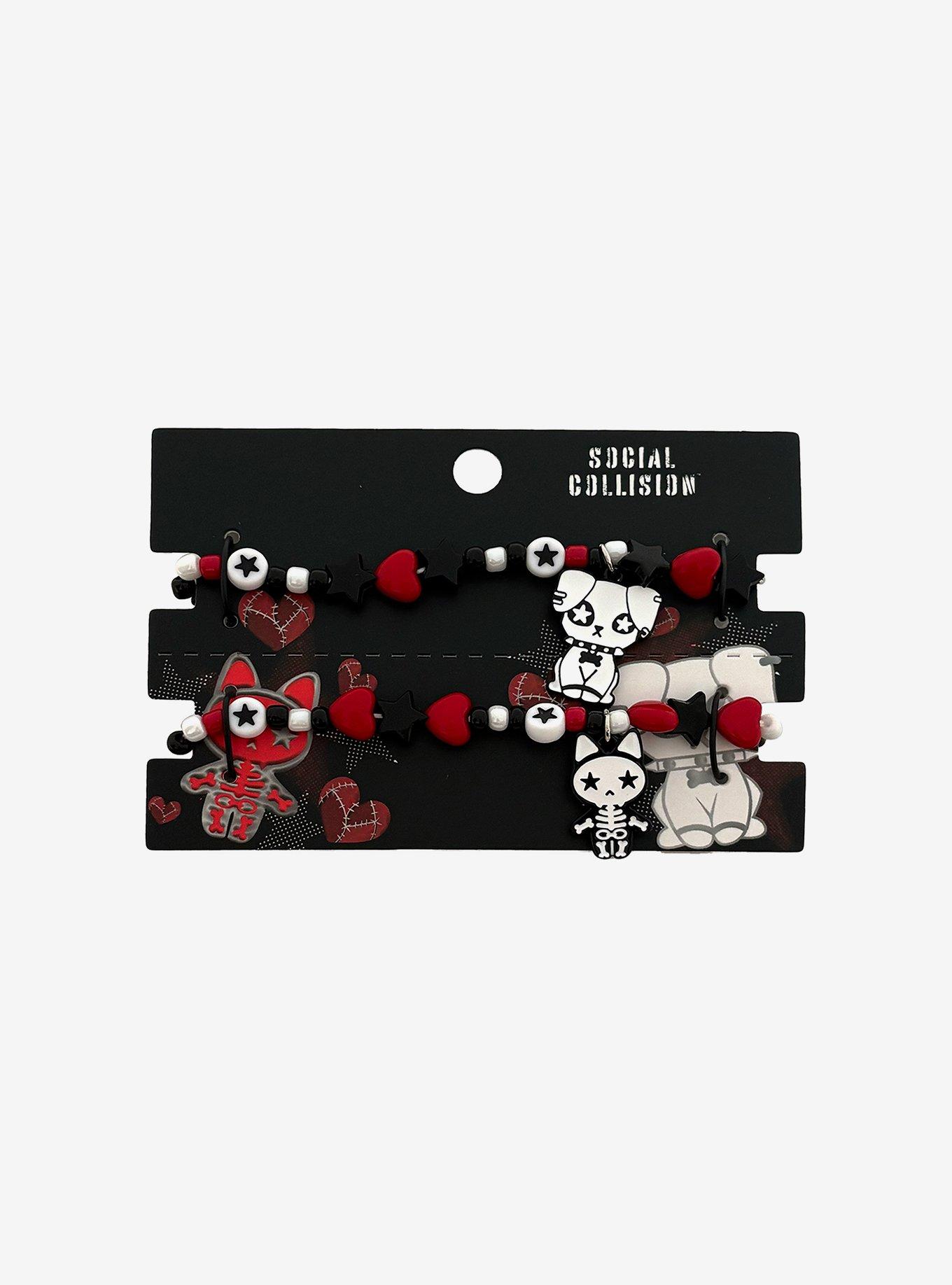 Social Collision Emo Pets Best Friend Bead Bracelet Set, , hi-res