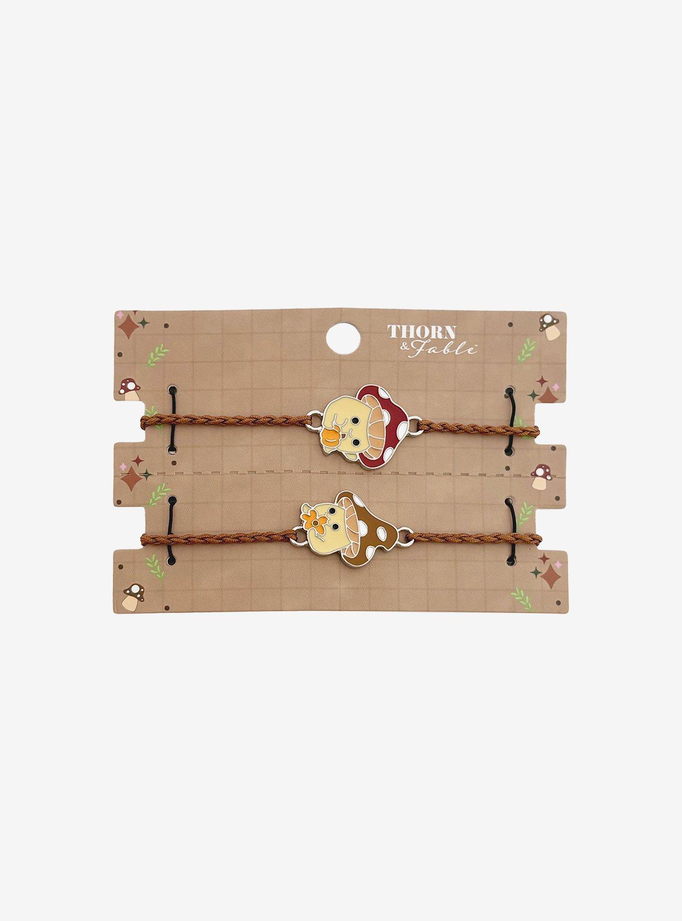 Thorn & Fable Mushrooms Best Friend Cord Bracelet Set, , hi-res