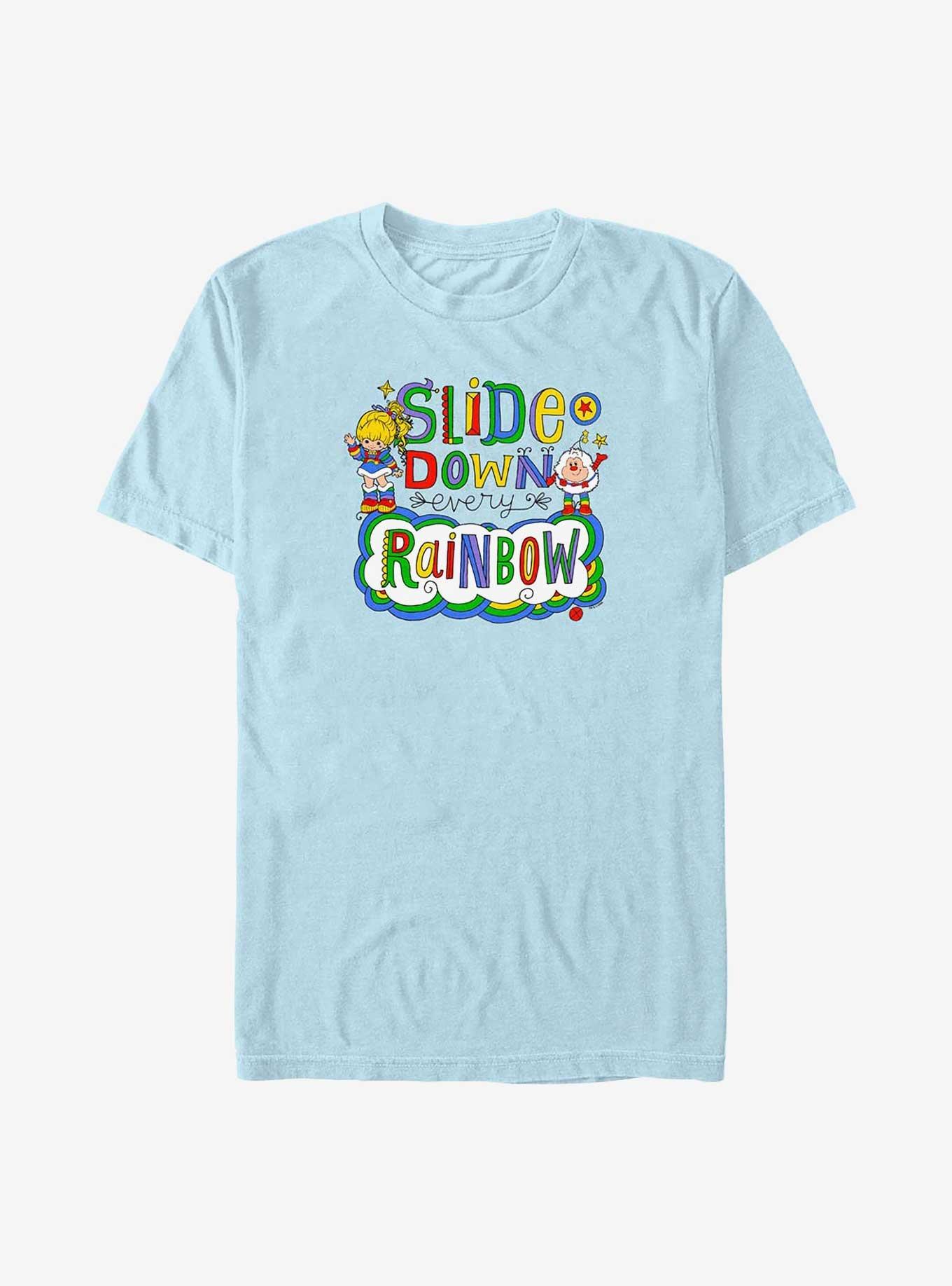 Rainbow Brite Down Every Rainbow Garment Dye T-Shirt, CHAMBRAY, hi-res