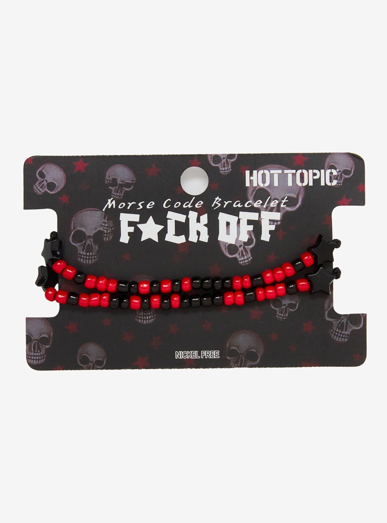 Morse Code F Off Best Friend Bead Bracelet Set, , hi-res