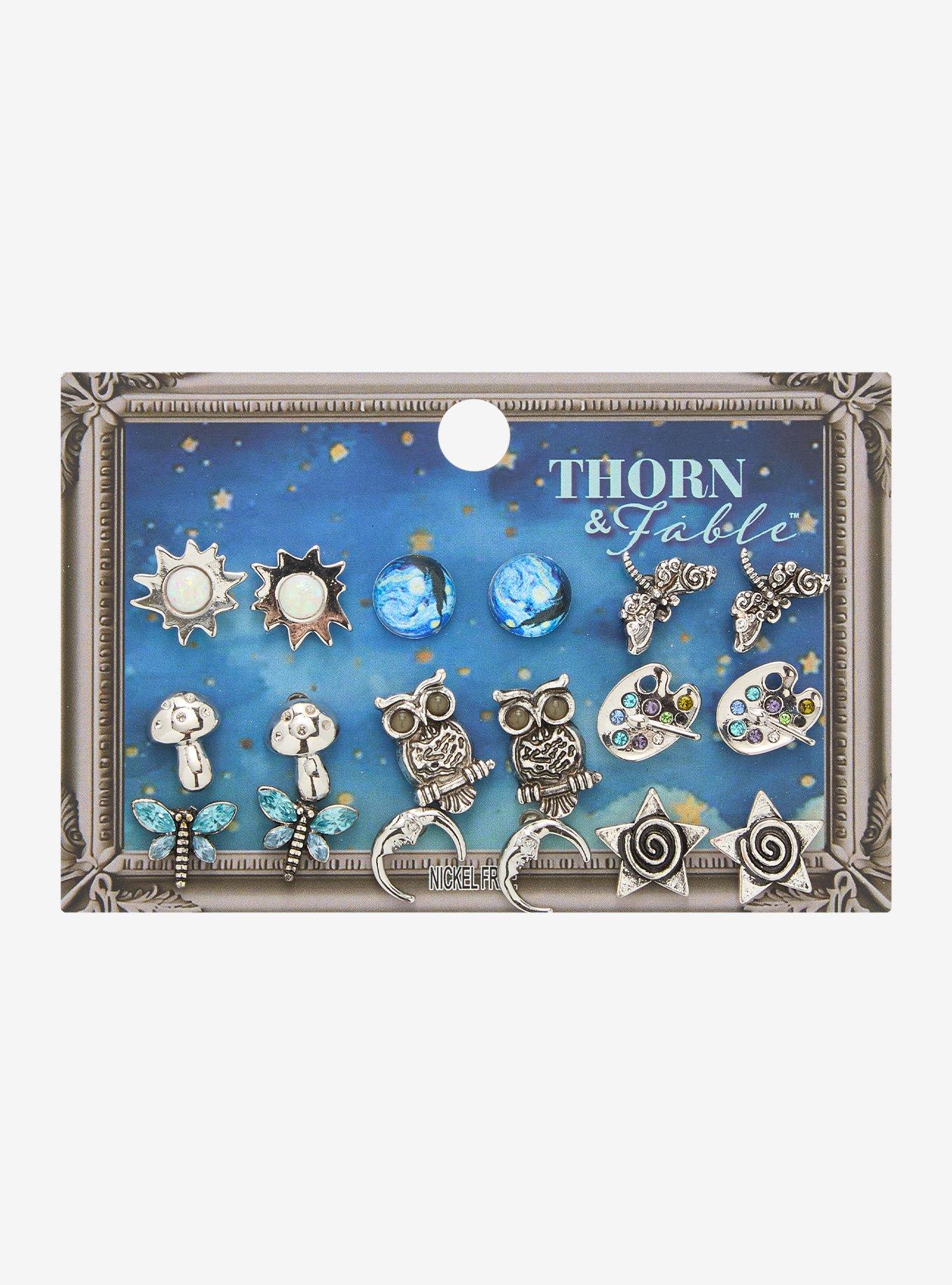 Thorn & Fable Celestial Forest Artsy Stud Earring Set, , hi-res