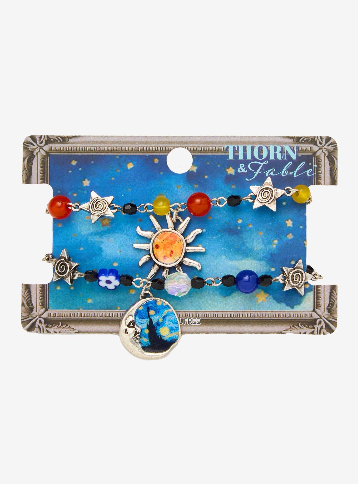 Thorn & Fable Starry Night Celestial Best Friend Bead Bracelet Set, , hi-res