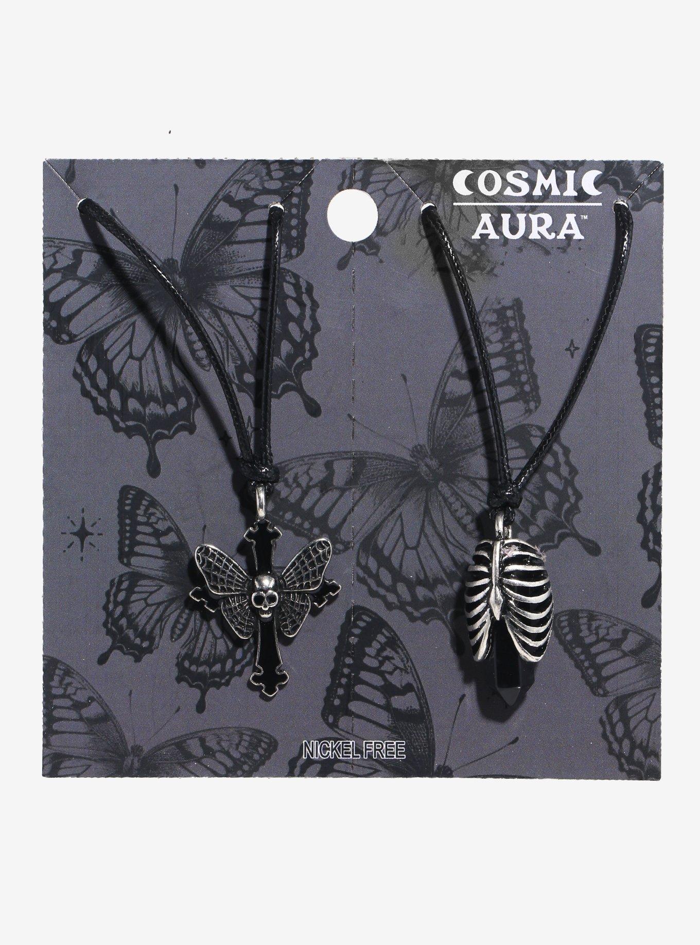 Cosmic Aura Death's-Head Moth & Rib Cage Best Friend Cord Necklace Set, , hi-res