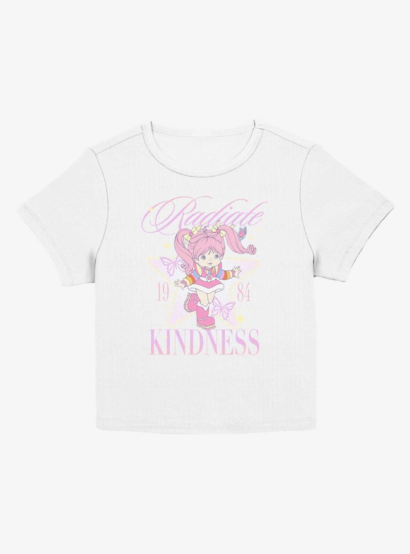 Rainbow Brite Tickled Pink Radiate Kindness Girls Baby T-Shirt, EGRET, hi-res