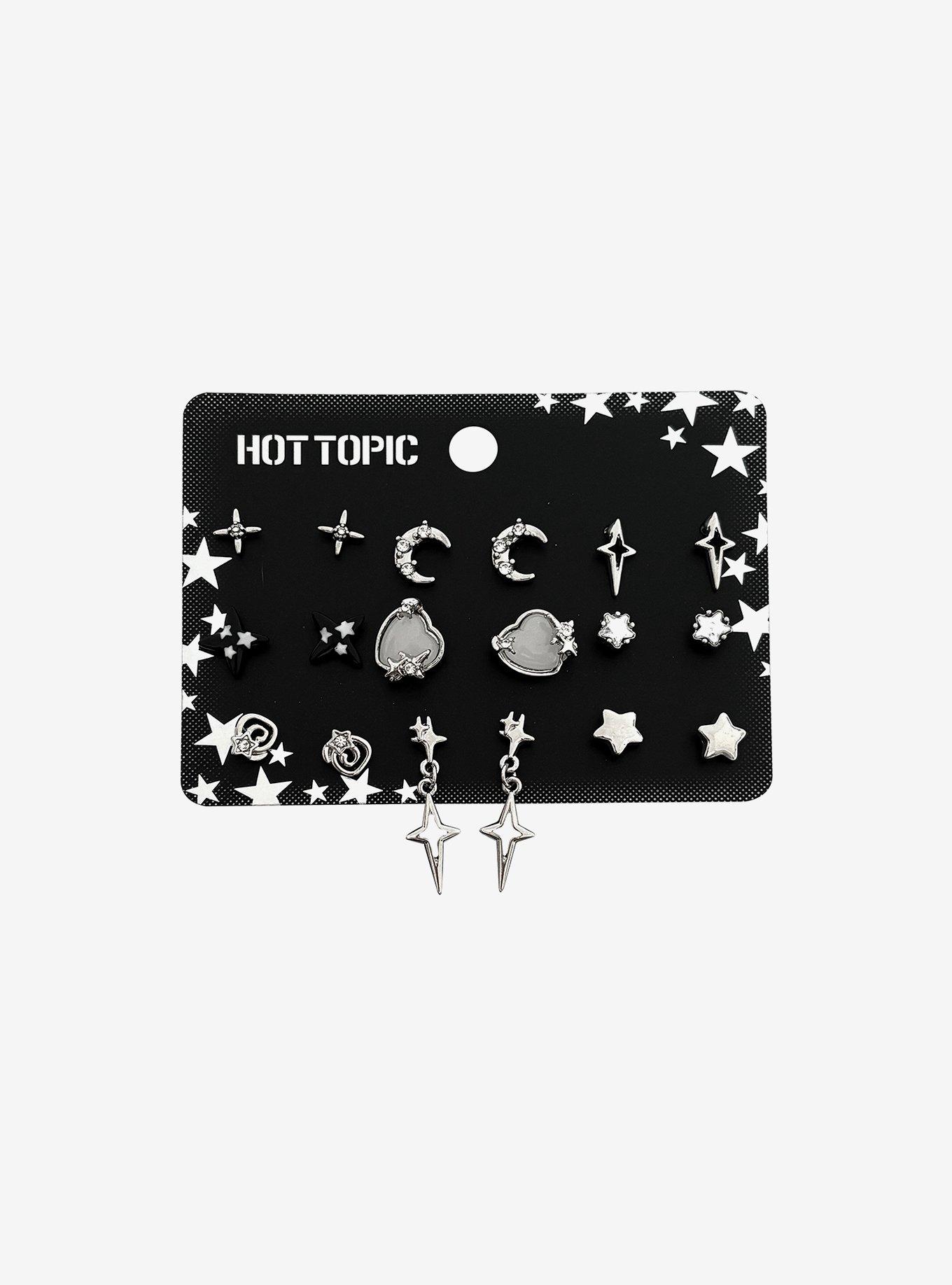 Star Bubble Heart Stud Earring Set, , hi-res