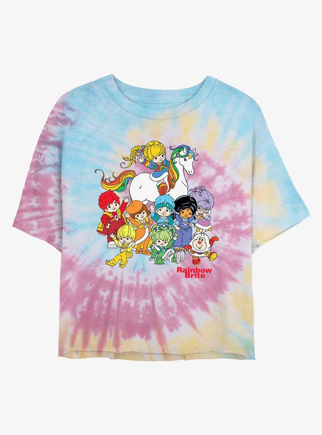 Rainbow Brite And Friends Girls Tie-Dye Crop T-Shirt, BLUPNKLY, hi-res