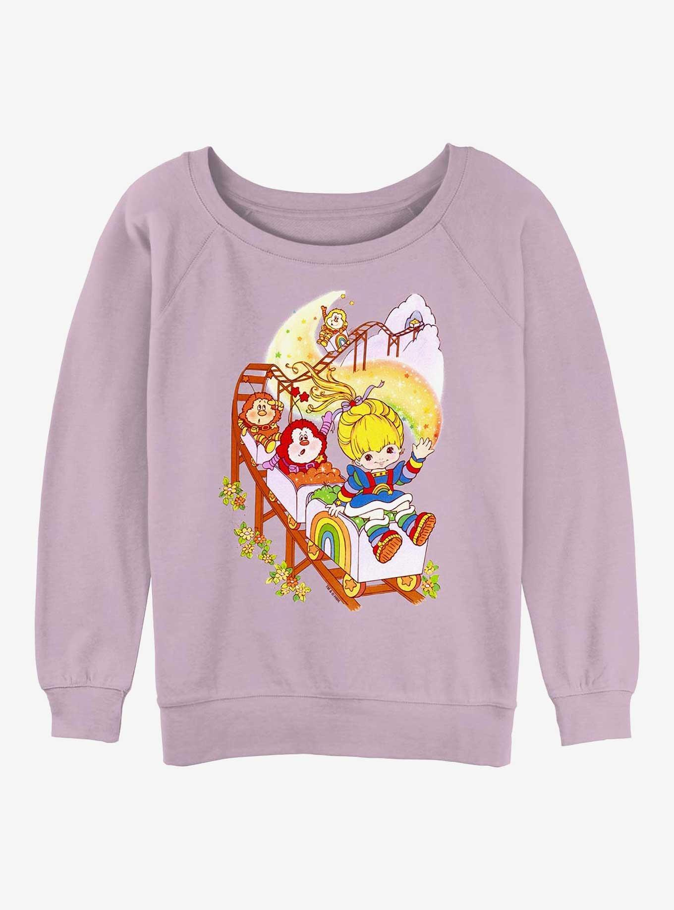 Rainbow Brite Rainbow Coaster Girls Slouchy Sweatshirt, LAVENDER, hi-res
