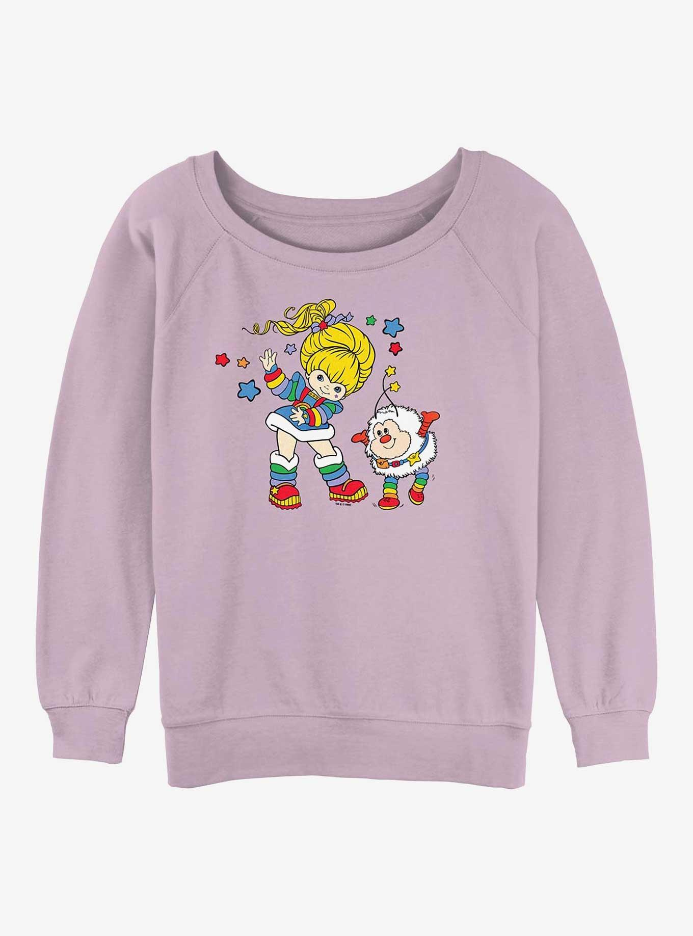 Rainbow Brite Rainbow And Twink Girls Slouchy Sweatshirt, LAVENDER, hi-res