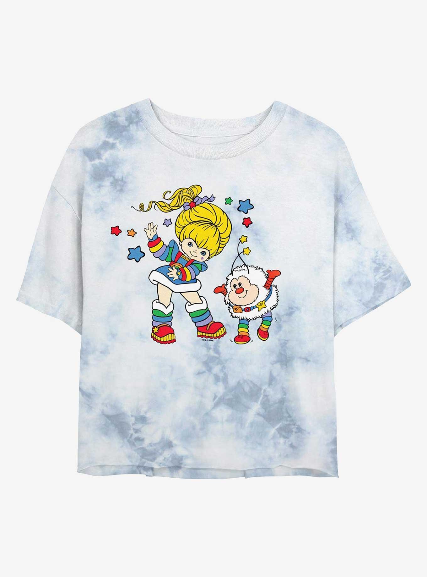 Rainbow Brite Rainbow And Twink Girls Tie-Dye Crop T-Shirt, WHITEBLUE, hi-res