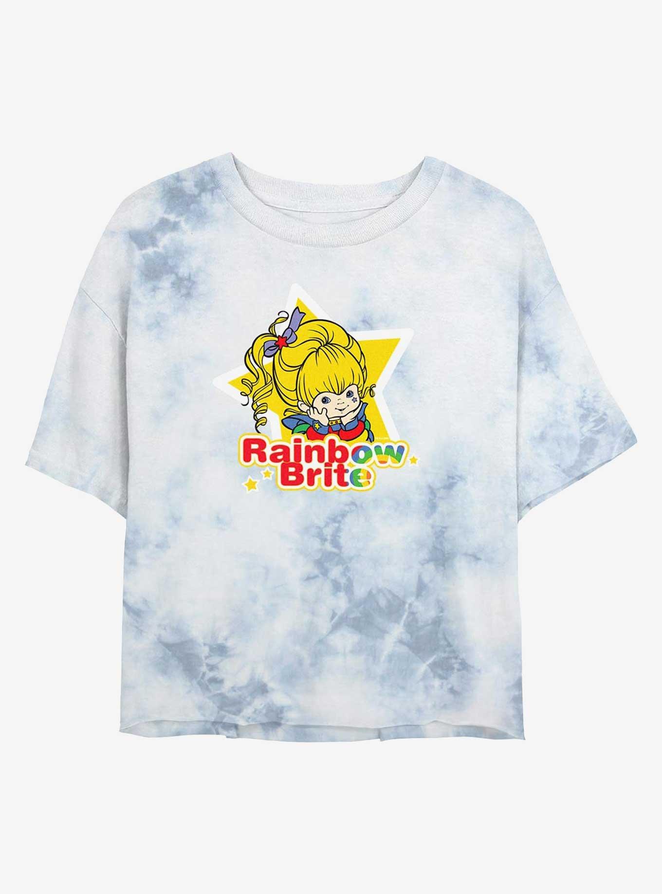 Rainbow Brite Star Badge Girls Tie-Dye Crop T-Shirt, , hi-res