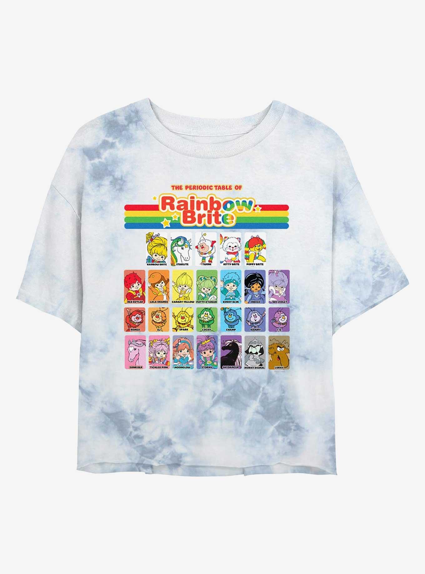 Rainbow Brite Table Of Color Girls Tie-Dye Crop T-Shirt, WHITEBLUE, hi-res