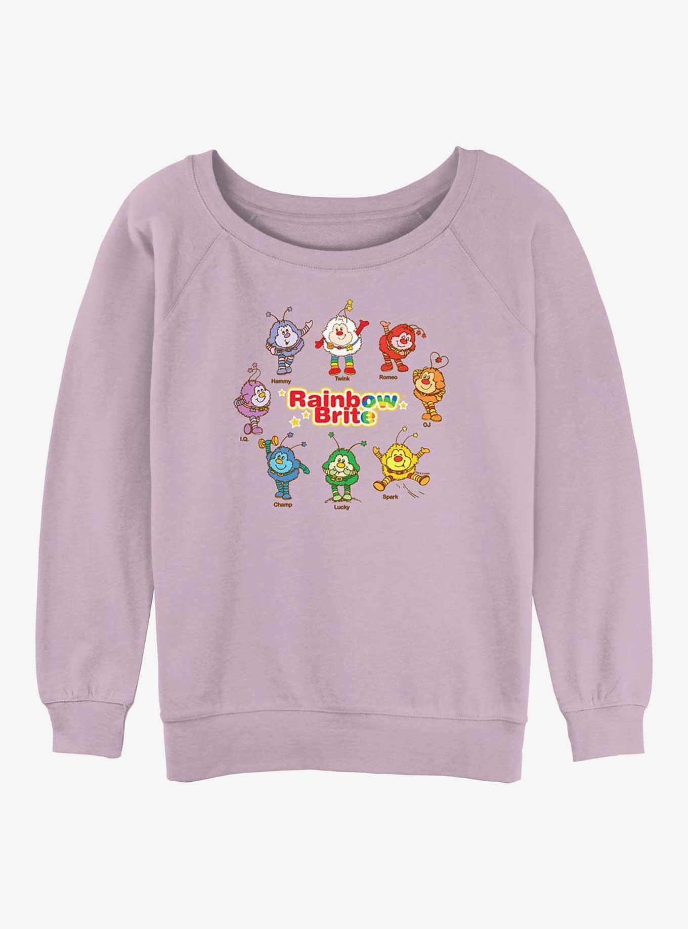 Rainbow Brite Sprites Textbook Girls Slouchy Sweatshirt, LAVENDER, hi-res
