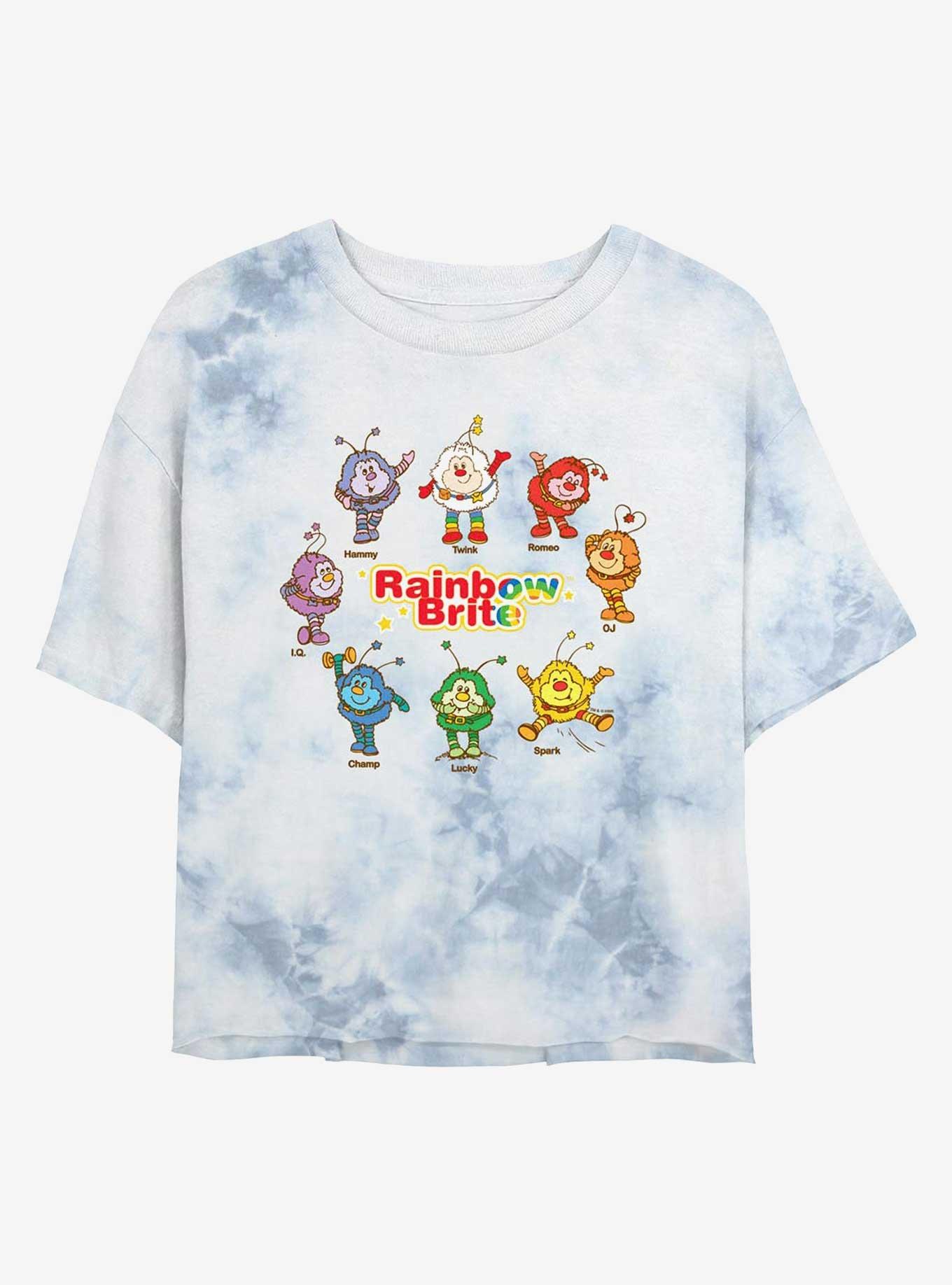 Rainbow Brite Sprites Textbook Girls Tie-Dye Crop T-Shirt