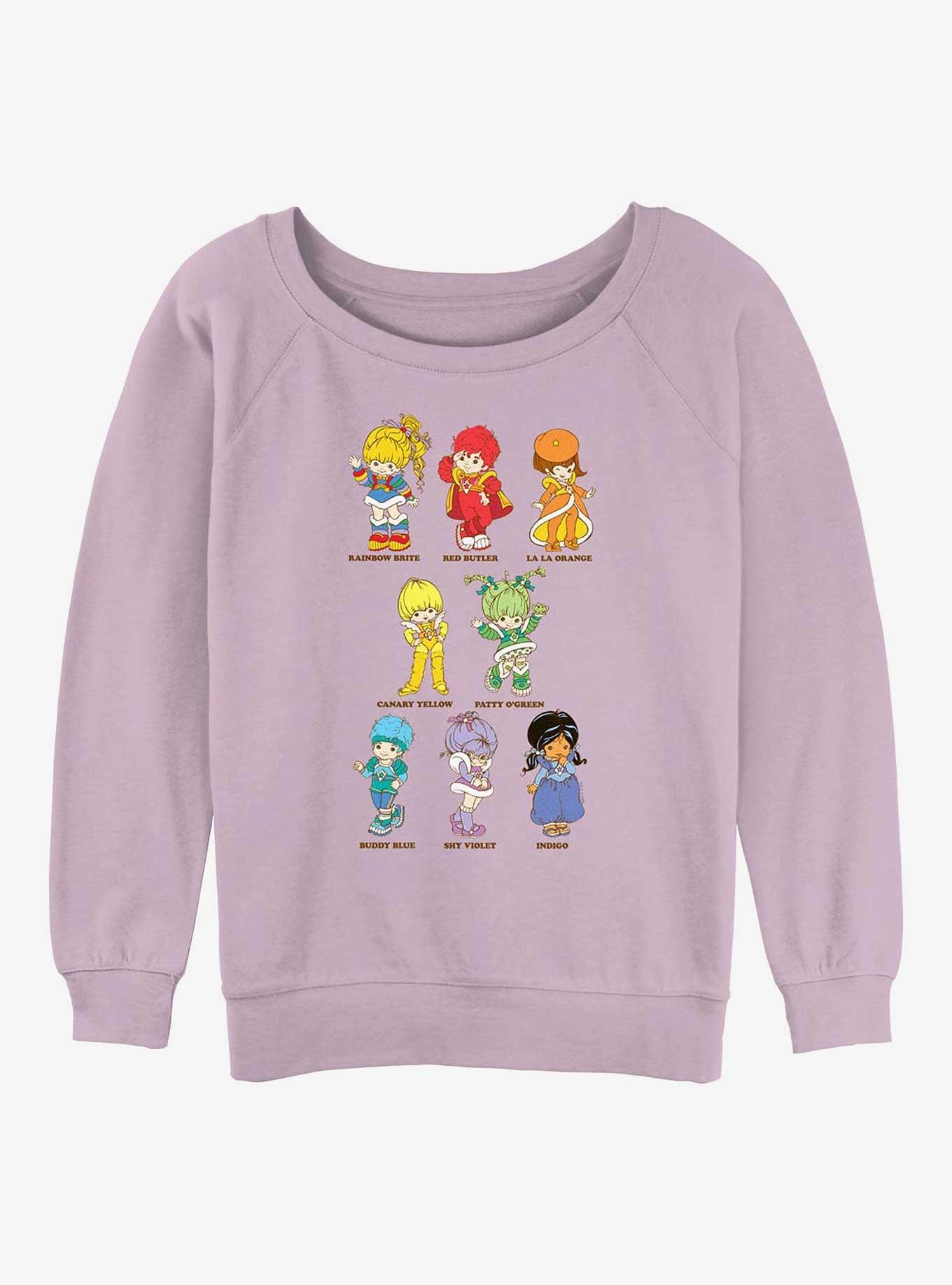 Rainbow Brite Textbook Friends Girls Slouchy Sweatshirt, , hi-res