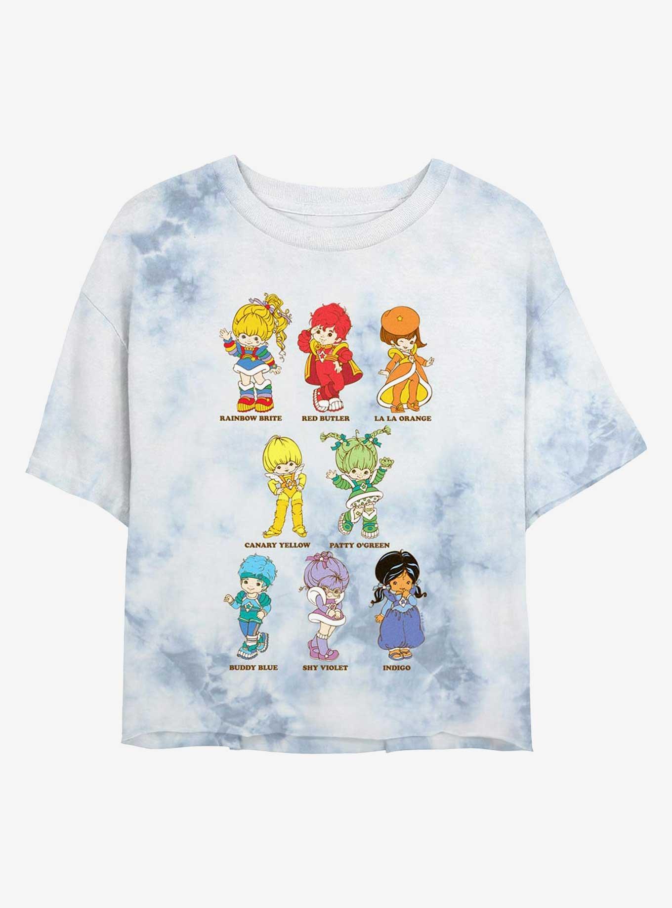 Rainbow Brite Textbook Friends Girls Tie-Dye Crop T-Shirt, , hi-res