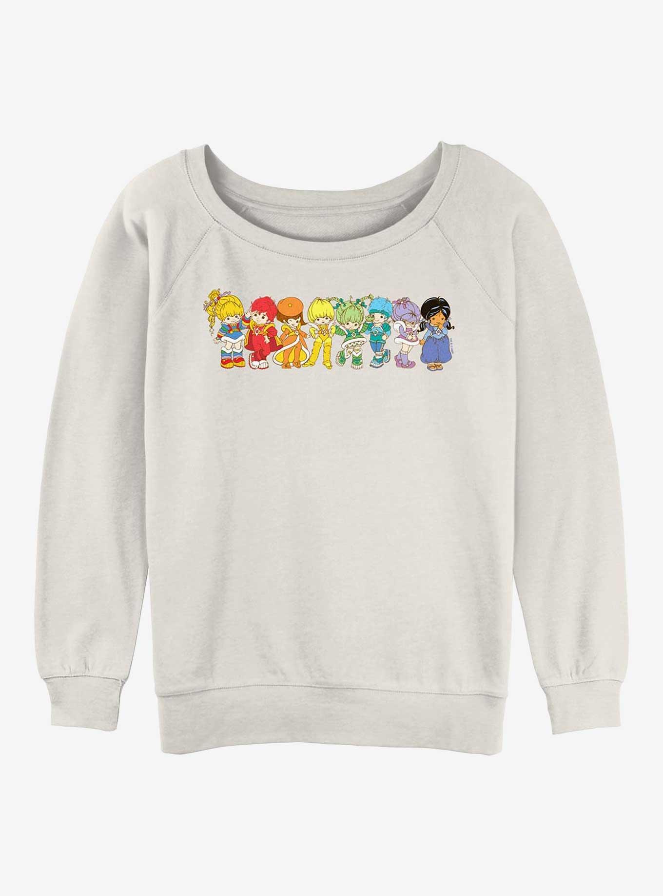 Rainbow Brite Line Up Girls Slouchy Sweatshirt, EGRET, hi-res