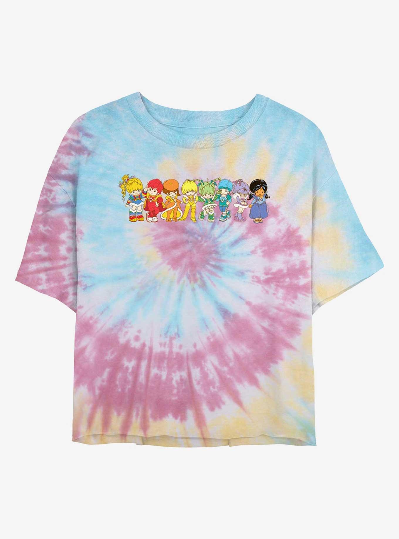 Rainbow Brite Line Up Girls Tie-Dye Crop T-Shirt