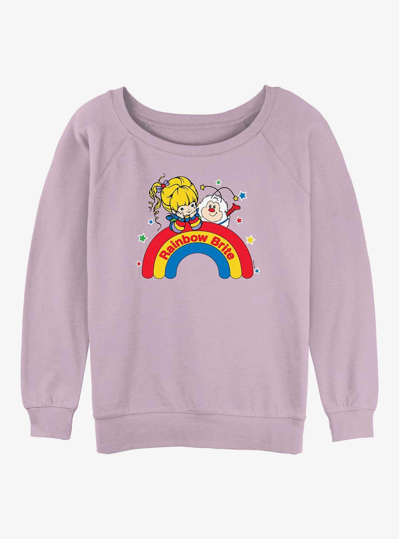 Rainbow Brite Wishing On A Rainbow Girls Slouchy Sweatshirt, LAVENDER, hi-res