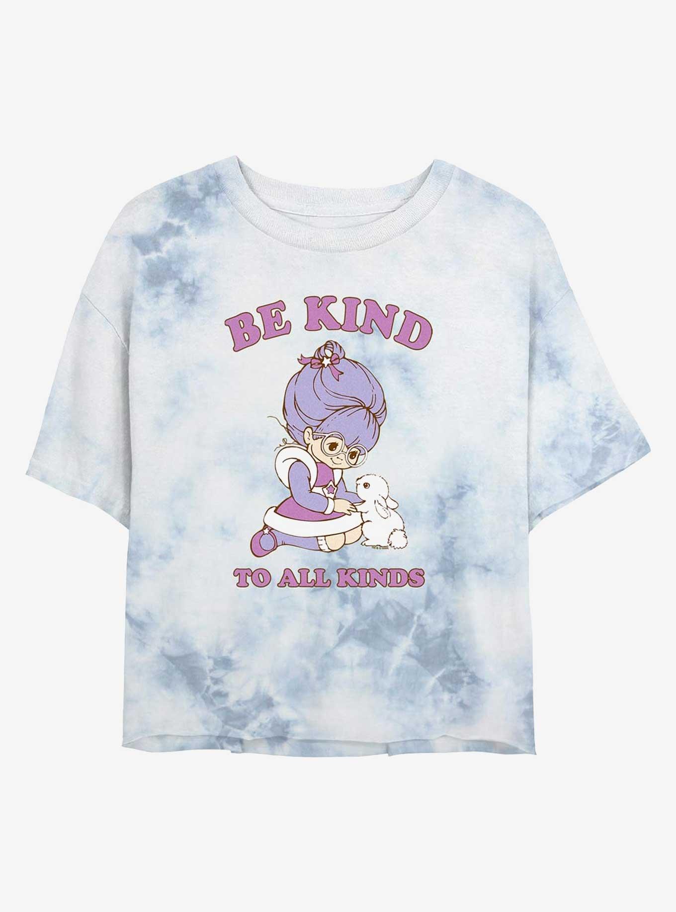 Rainbow Brite Kind To All Girls Tie-Dye Crop T-Shirt, WHITEBLUE, hi-res