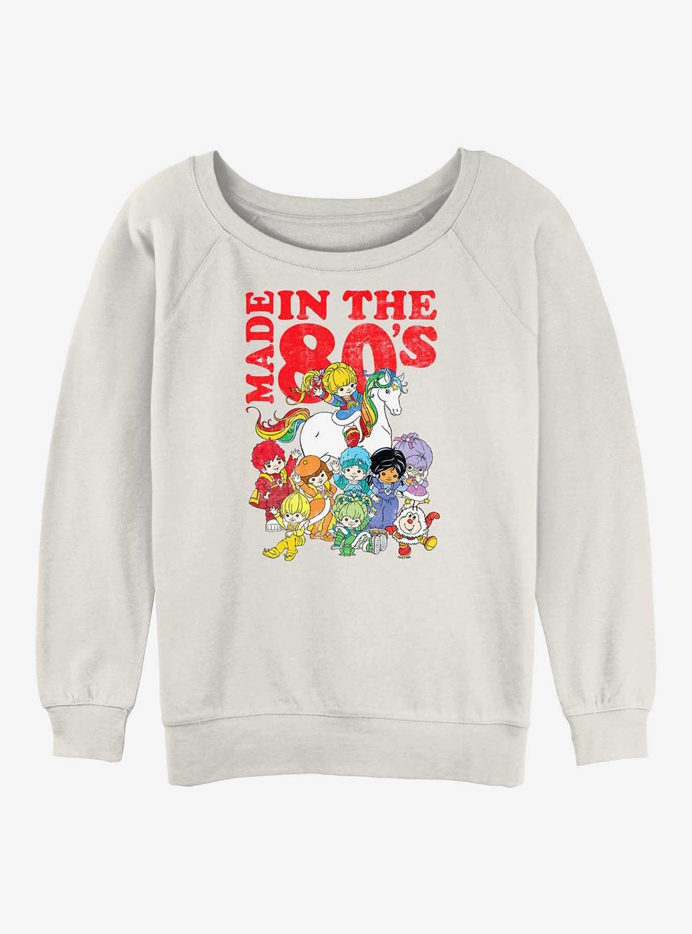Rainbow Brite Made In The 80s Girls Slouchy Sweatshirt, EGRET, hi-res