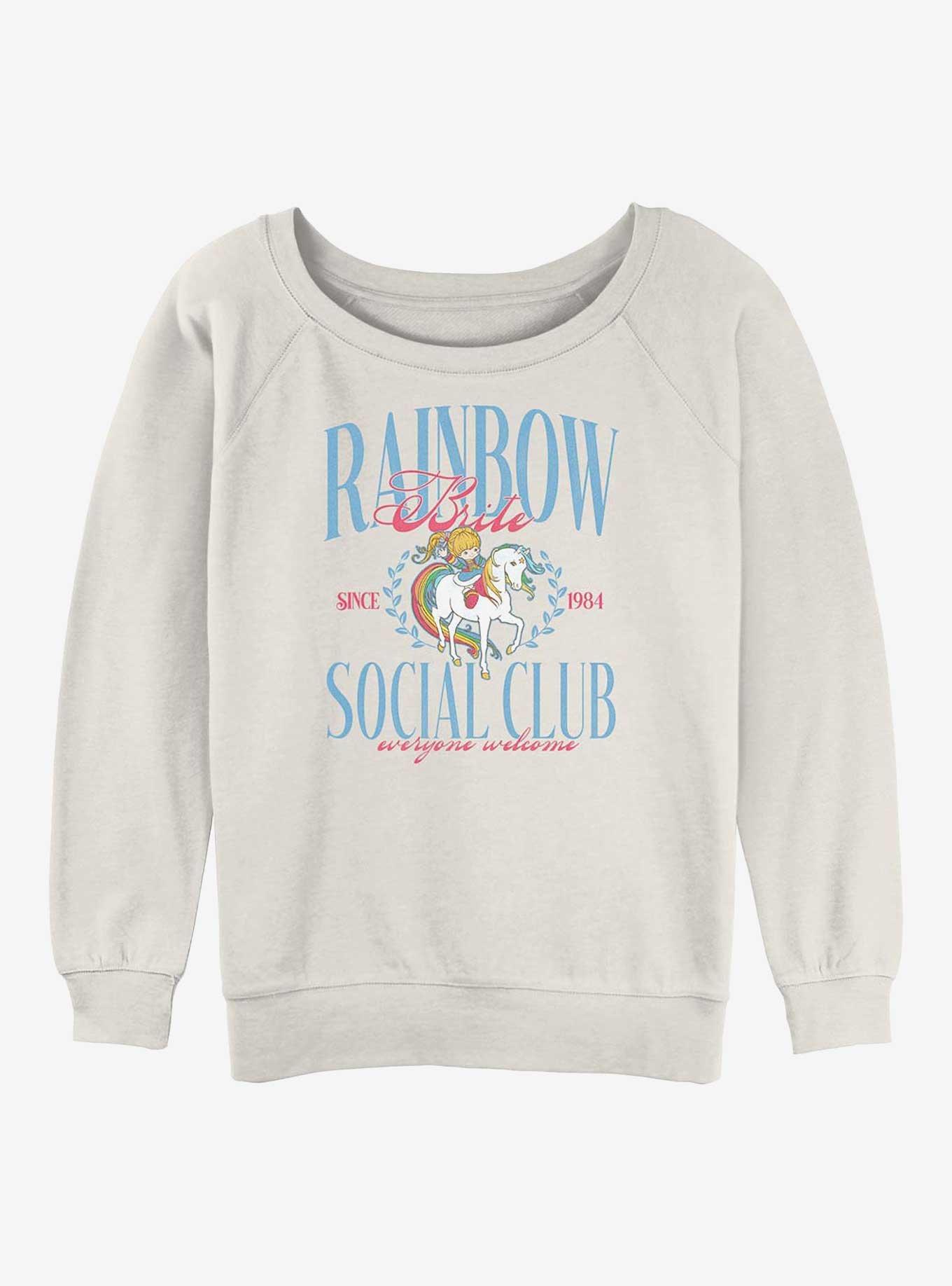 Rainbow Brite Social Club Girls Slouchy Sweatshirt, EGRET, hi-res