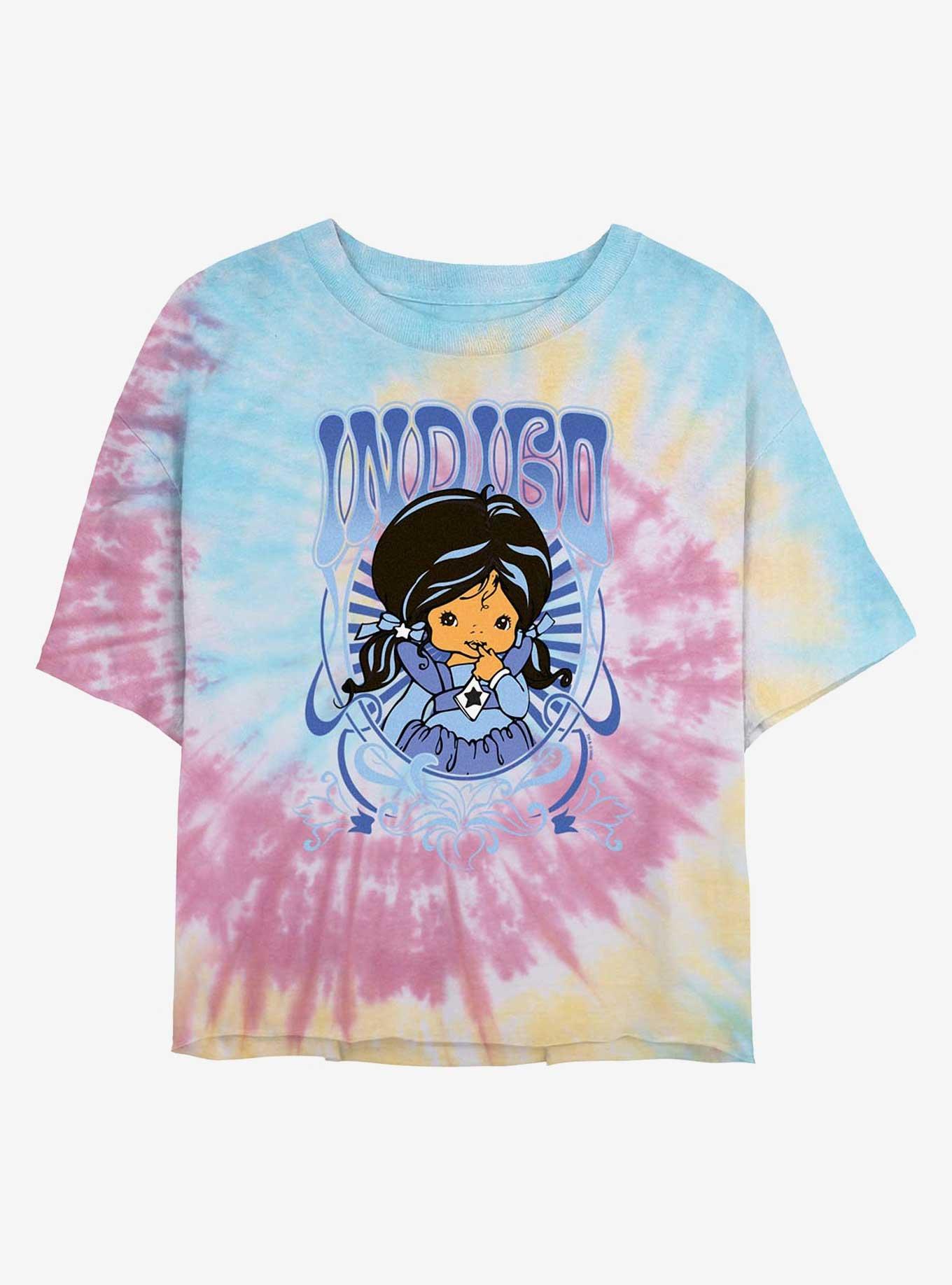Rainbow Brite Indigo Nouveau Girls Tie-Dye Crop T-Shirt, BLUPNKLY, hi-res